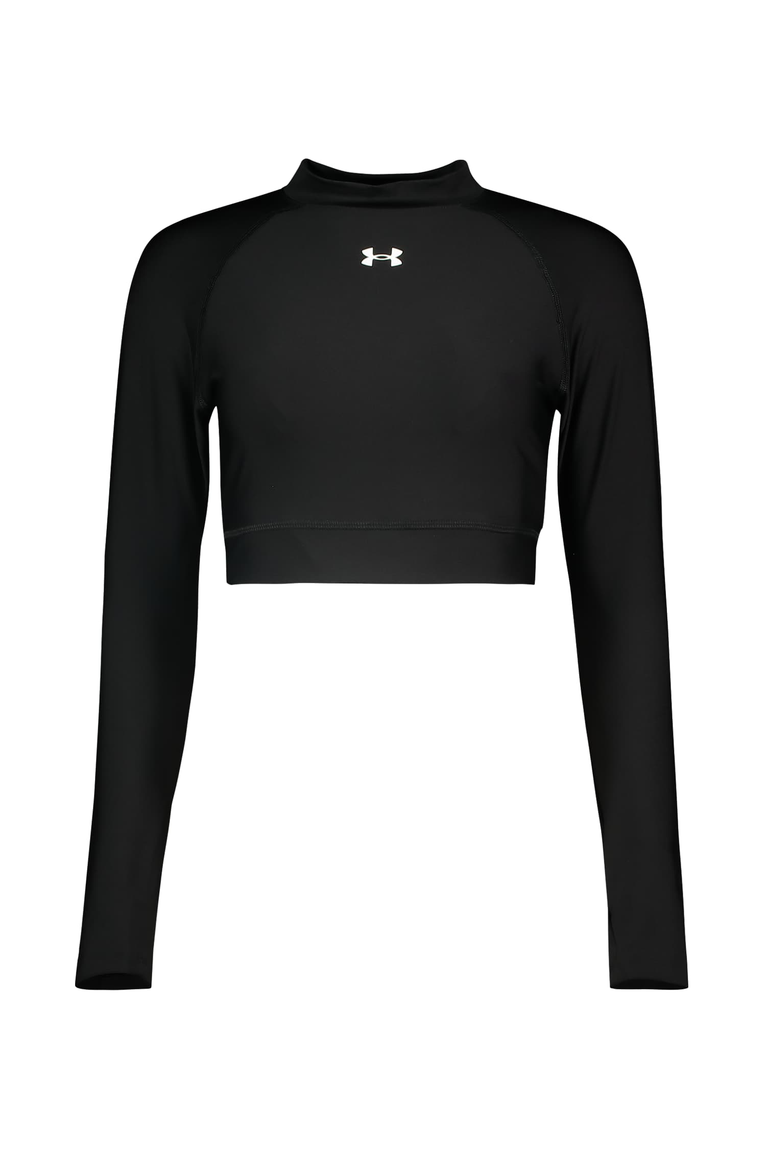Image of Under Armour HeatGear® Crop Mock Damen Longsleeve Schwarz, Damen, Größe: M
