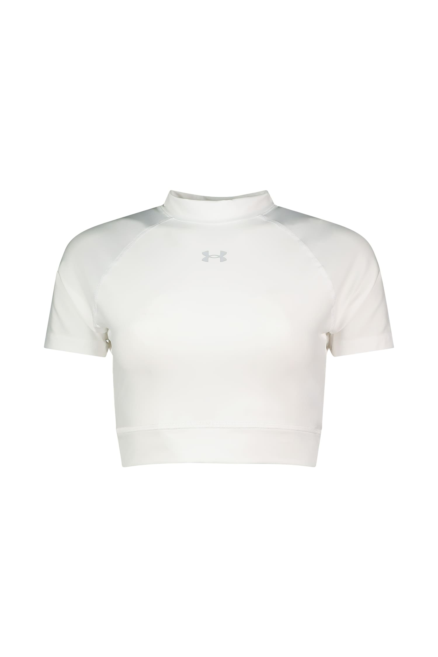 Image of Under Armour HeatGear® Crop Mock Damen T-Shirt Weiss, Damen, Größe: M