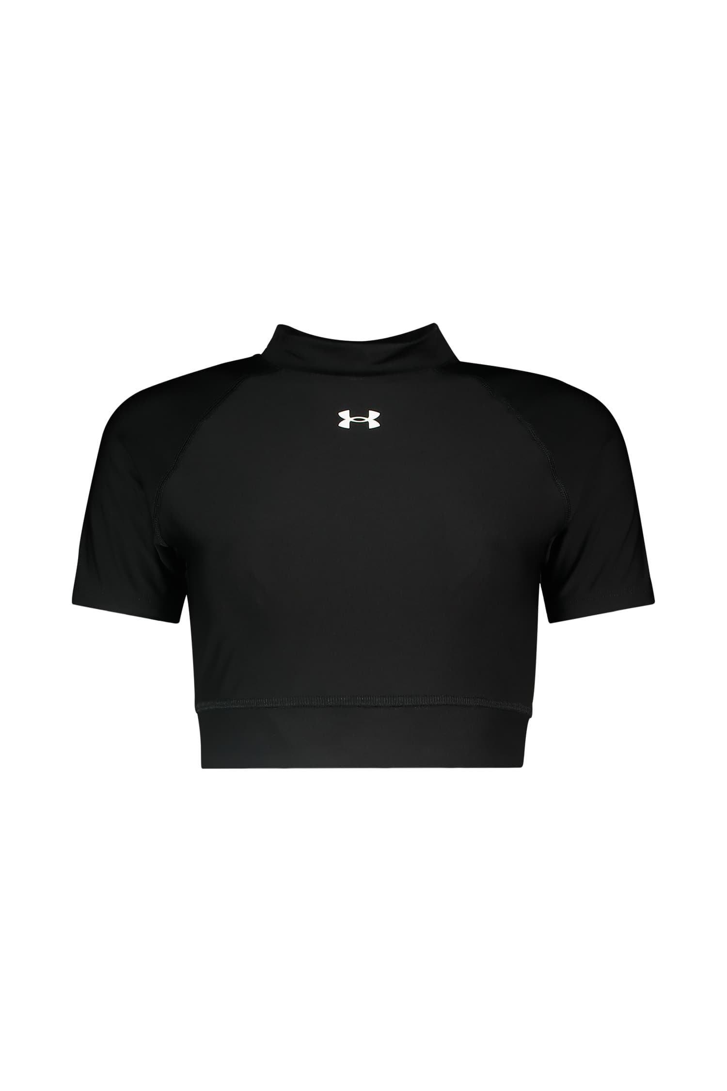 Image of Under Armour HeatGear® Crop Mock Damen T-Shirt Schwarz, Damen, Größe: M