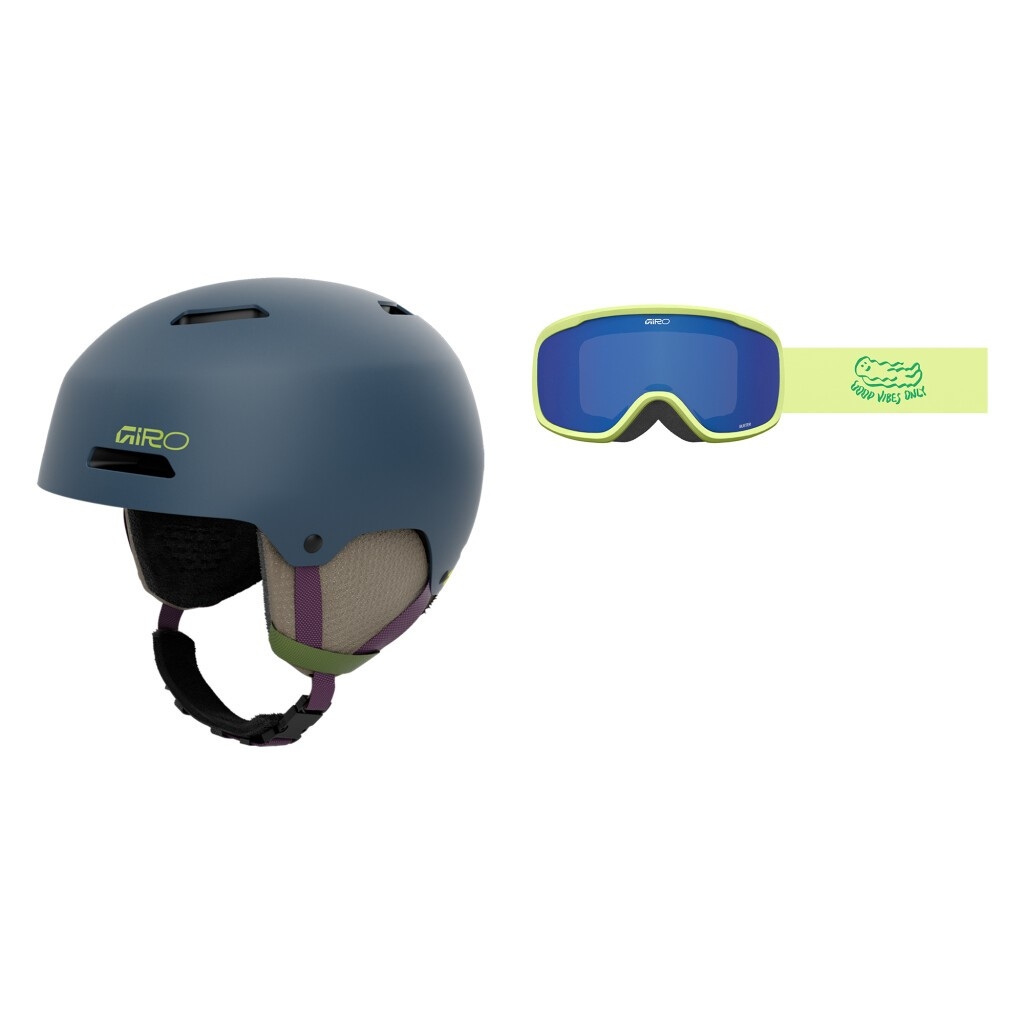 Image of GIRO Crüe Mips Kinder Skihelm + Brille Blau, , Größe: S