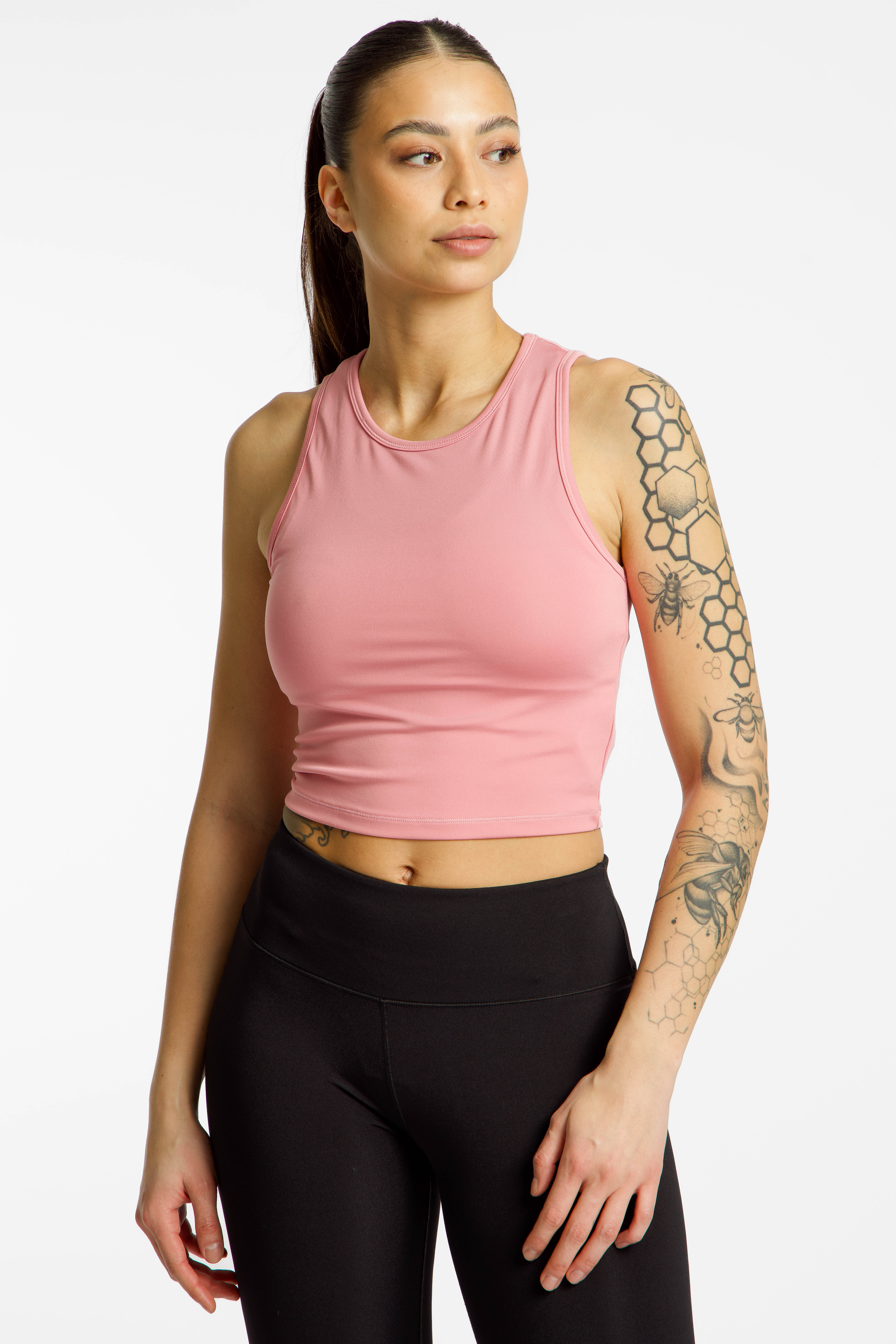 POWERZONE Cropped Damen Top Rosa, Damen, Größe: L