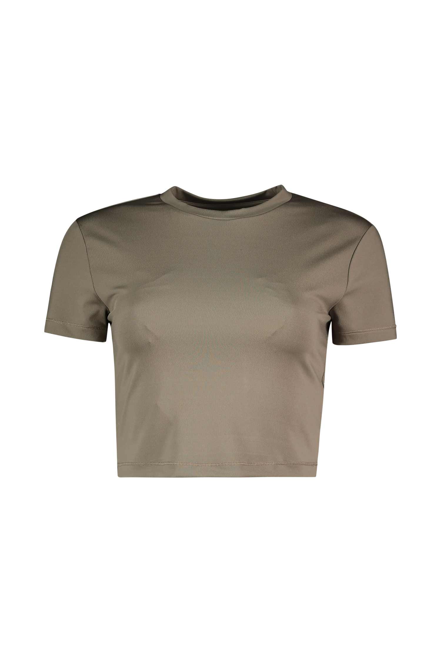 POWERZONE Cropped Damen T-Shirt Braun, Damen, Größe: M