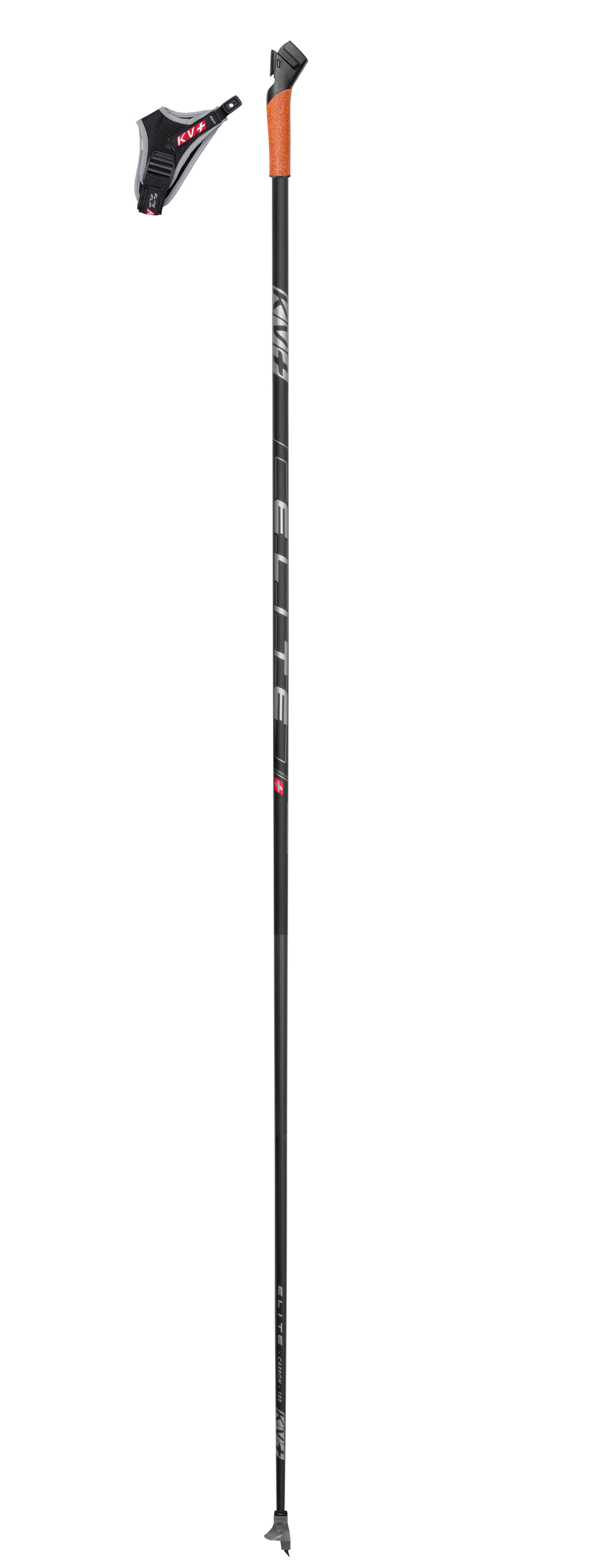 KV+ Elite 100% Carbon Langlaufstock Schwarz, Herren, Größe: 135