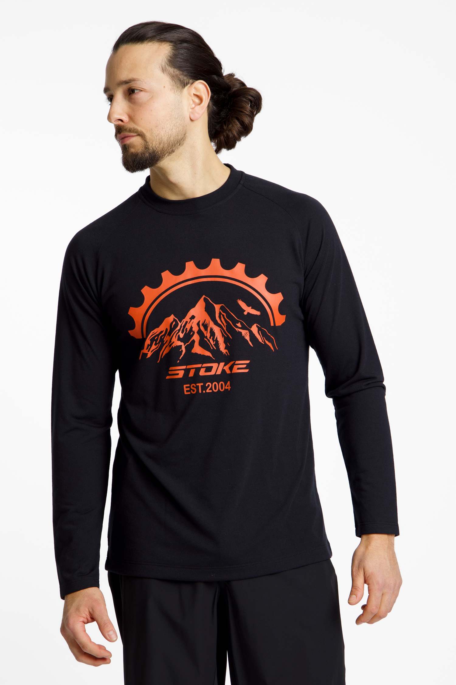 Image of Stoke Oregan MTB LS Herren Biketrikot Schwarz, Herren, Größe: L