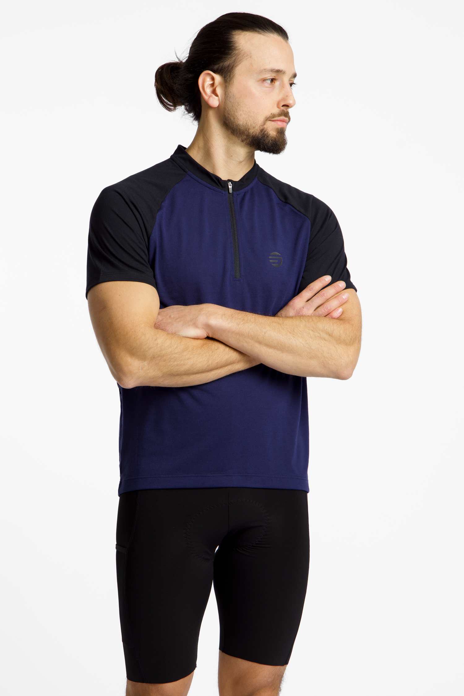 Image of Stoke Oregan MTB Half-Zip Herren Biketrikot Blau, Herren, Größe: L