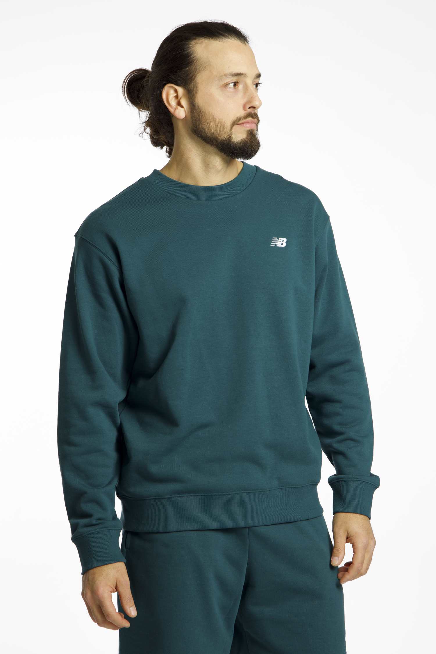 Image of New Balance Sport Essentials Small Logo French Terry Herren Pullover Grün, Herren, Größe: M