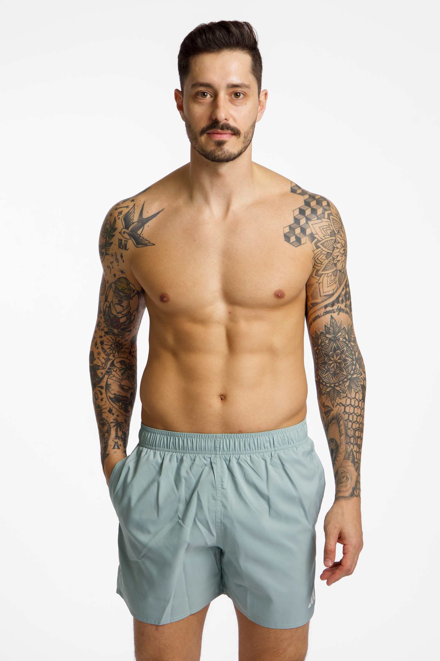 Image of adidas 5" Herren Badeshort Grau, Herren, Größe: S