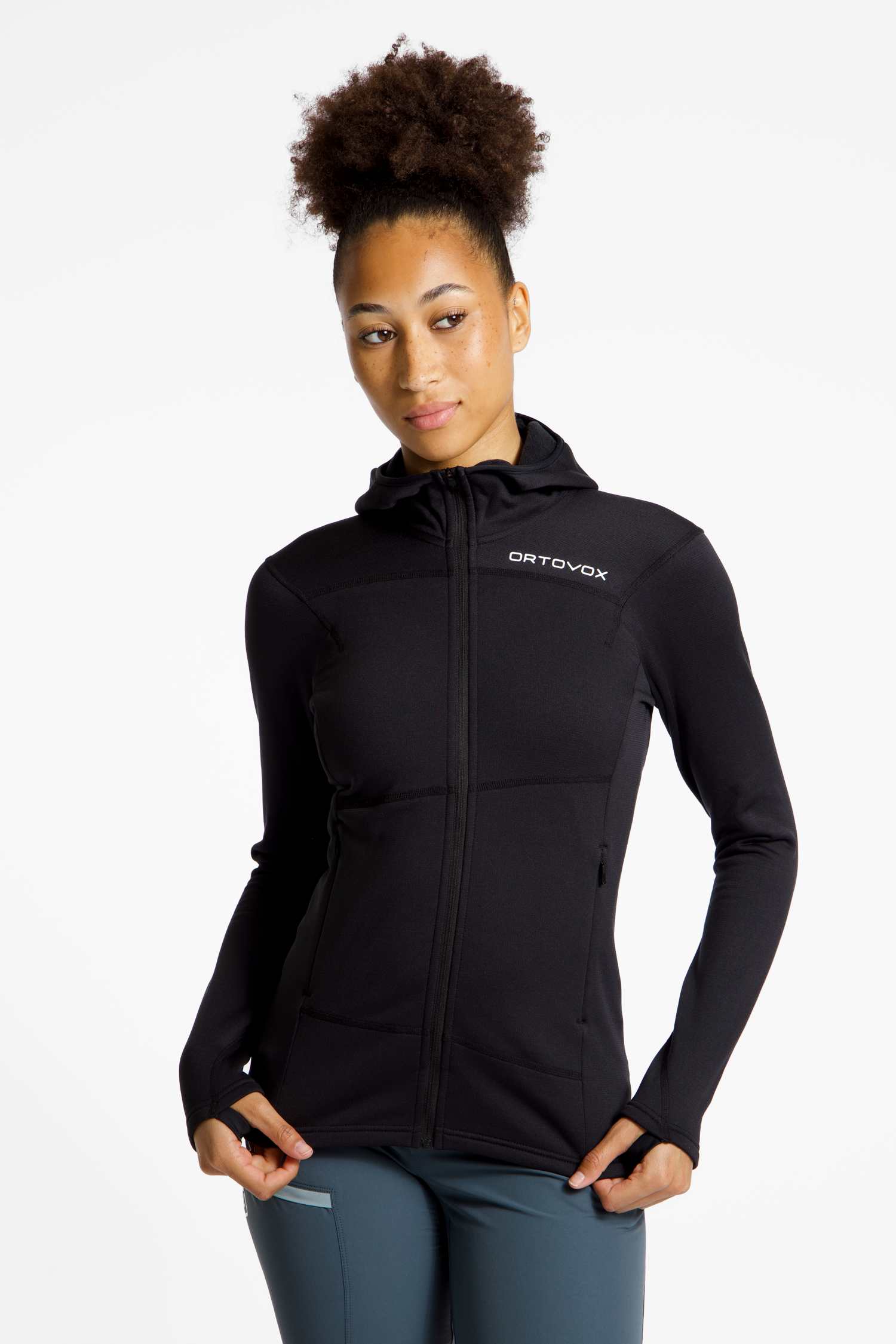 Image of Ortovox Fleece Light Hoody Damen Midlayer Schwarz, Damen, Größe: L