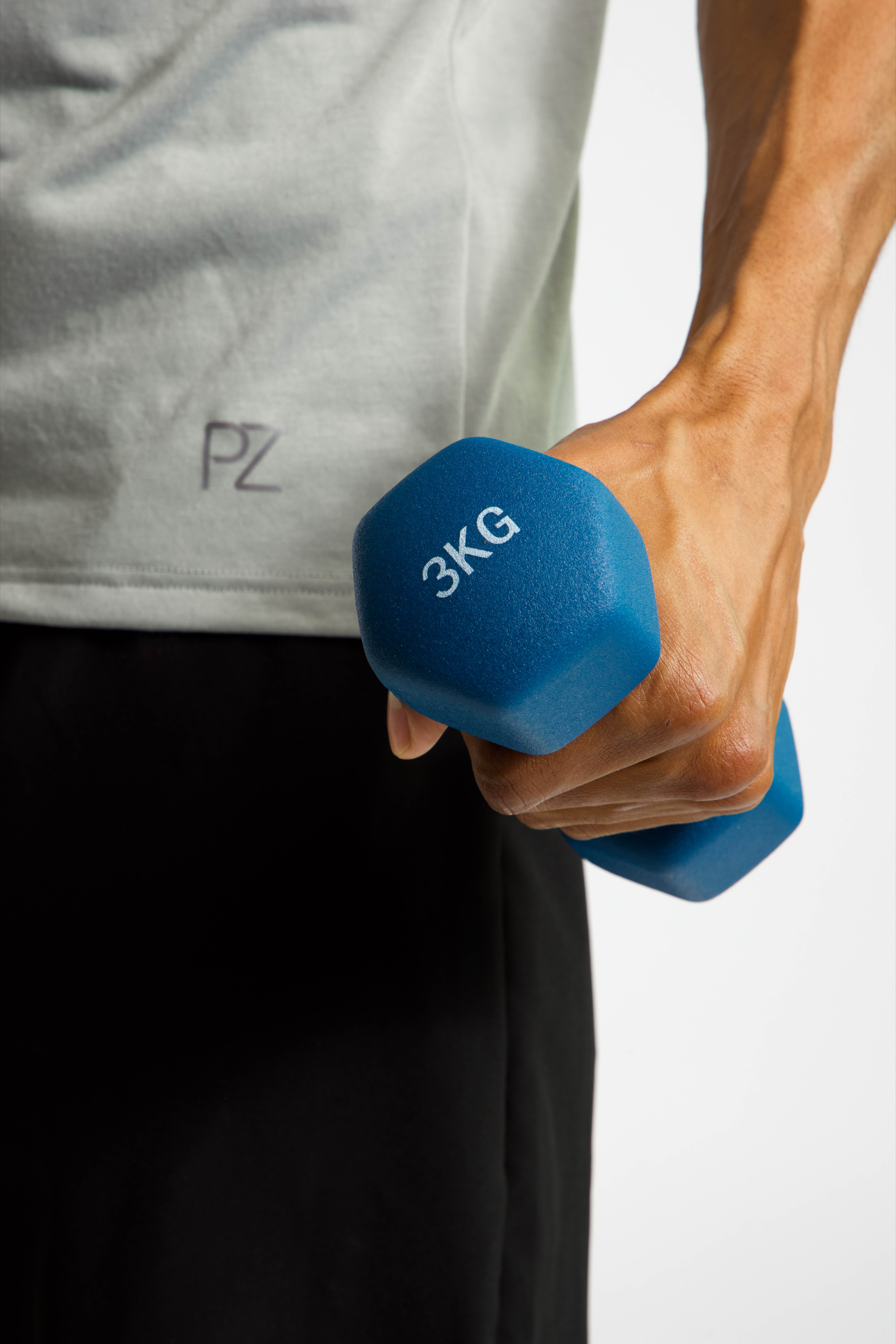 Image of POWERZONE Hexagonal neoprene 2 x 3 kg Hantel Set Blau, Herren, Größe: 0