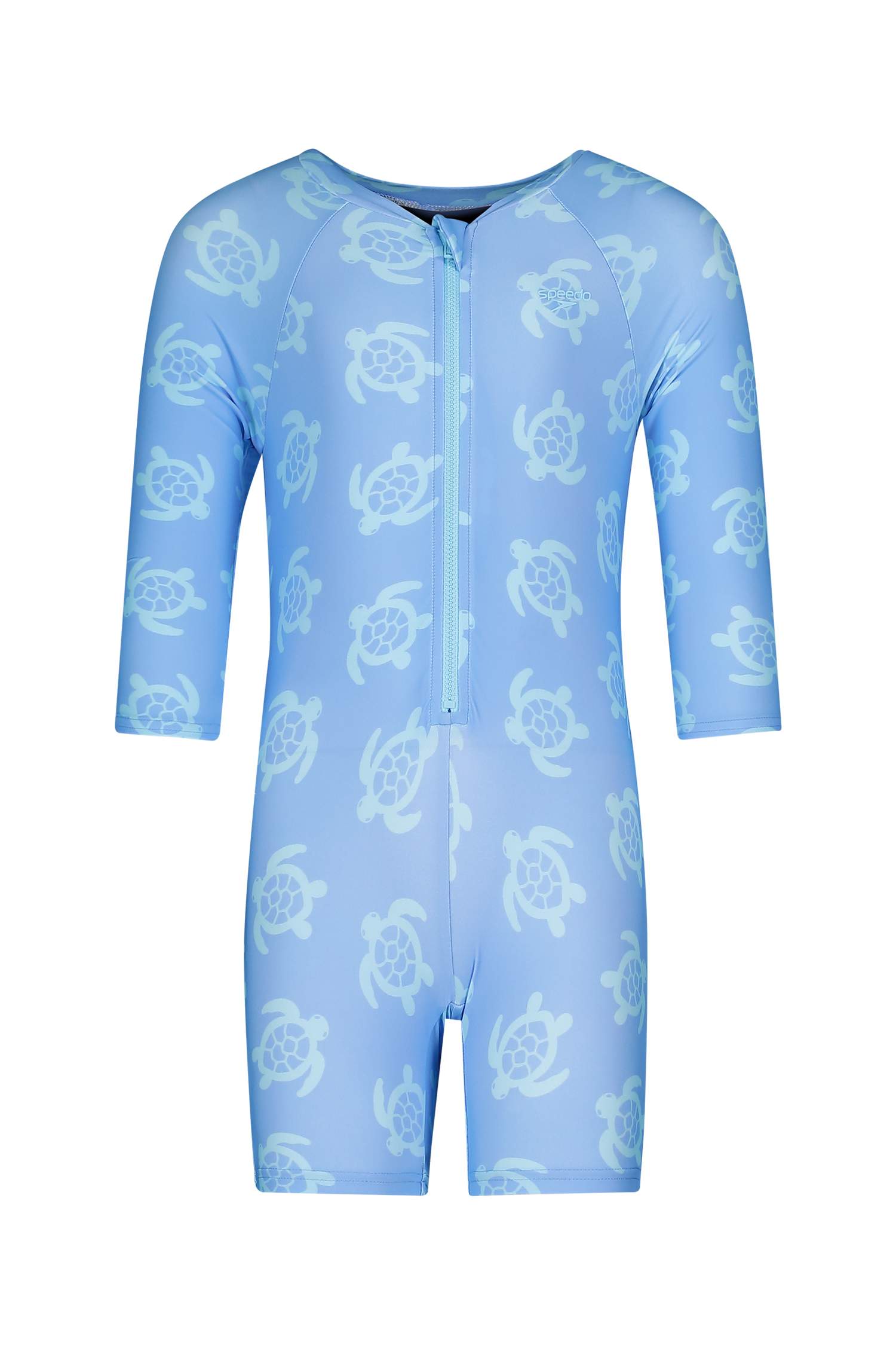 speedo Print Zip Longsleeve Kleinkind Badeanzug Blau, , Größe: 92
