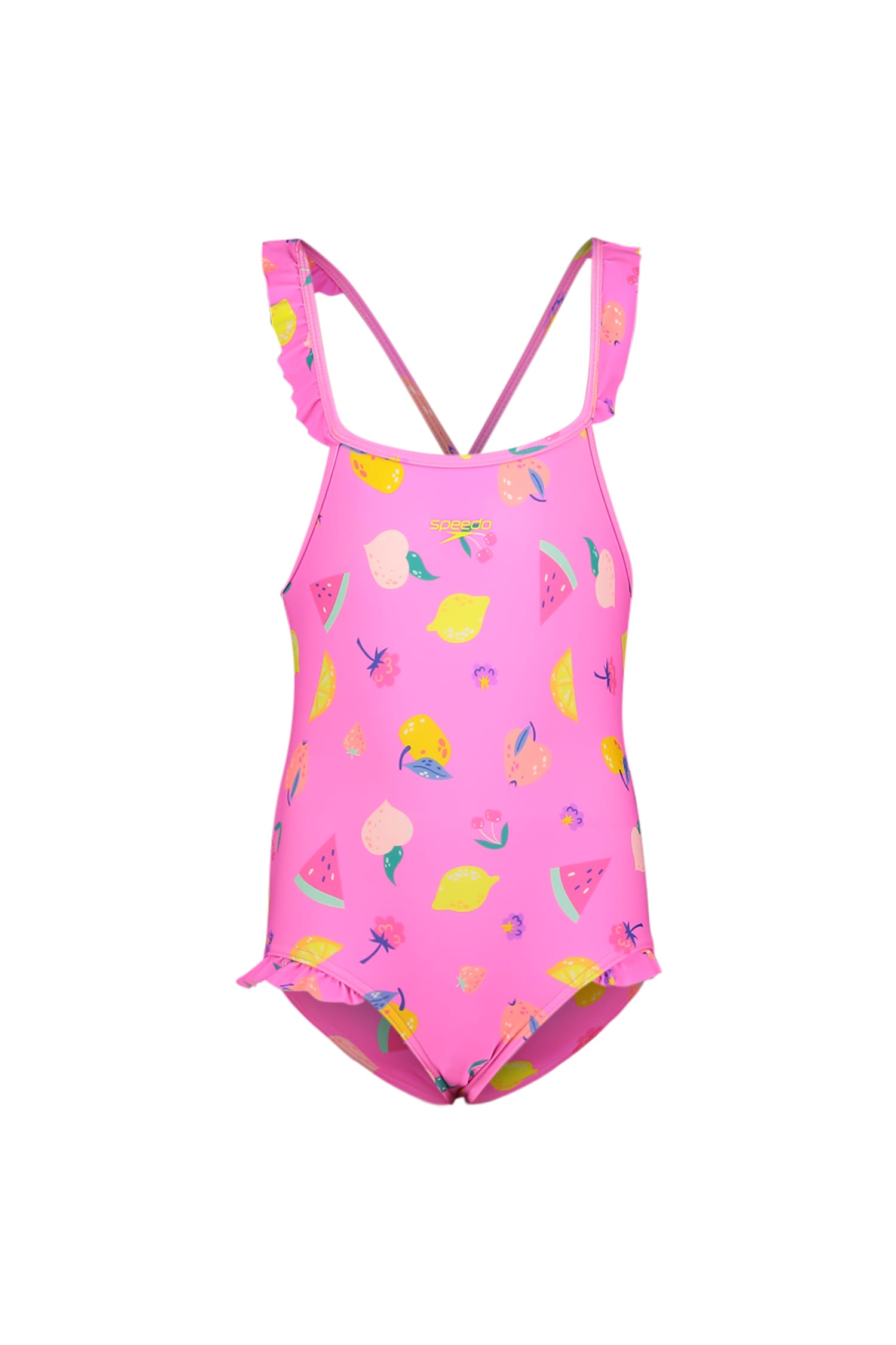 speedo Print Frill Thinstrap Kleinkind Badeanzug Rosa, , Größe: 98