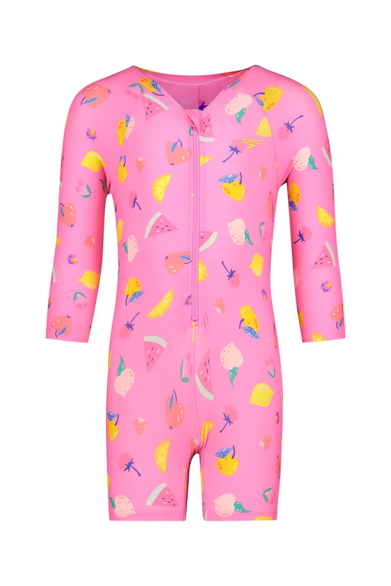 speedo Print Zip Longsleeve Kleinkind Badeanzug Rosa, , Größe: 80