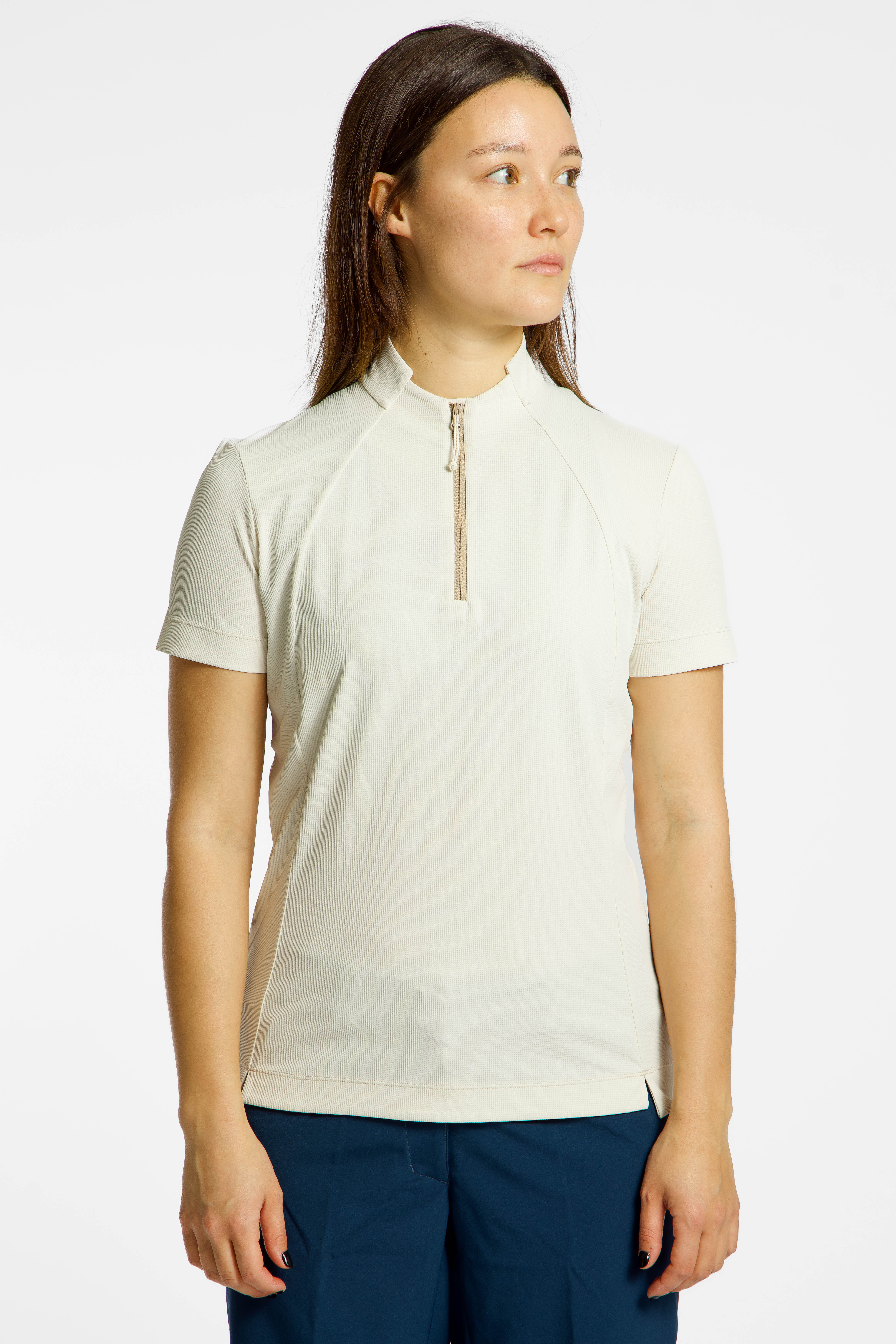 VAUDE Adlux Half-Zip Damen Biketrikot Beige, Damen, Größe: 42