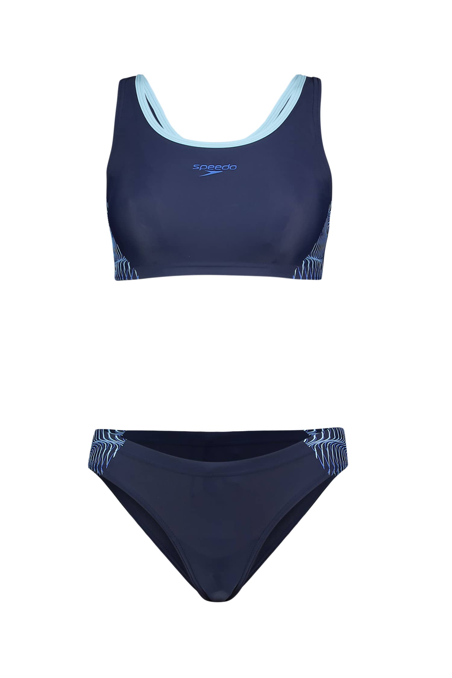 Image of speedo Placement Racerback Damen Bikini Blau, Damen, Größe: 36
