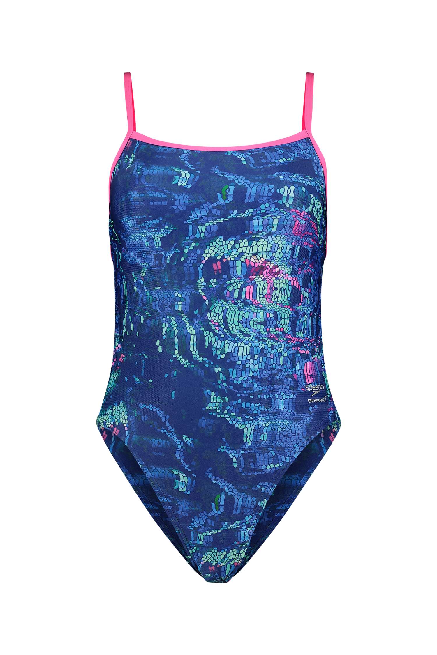 Image of speedo Club Training 2.0 Vanquisher Printed V-Back Damen Badeanzug Blau, Damen, Größe: 36
