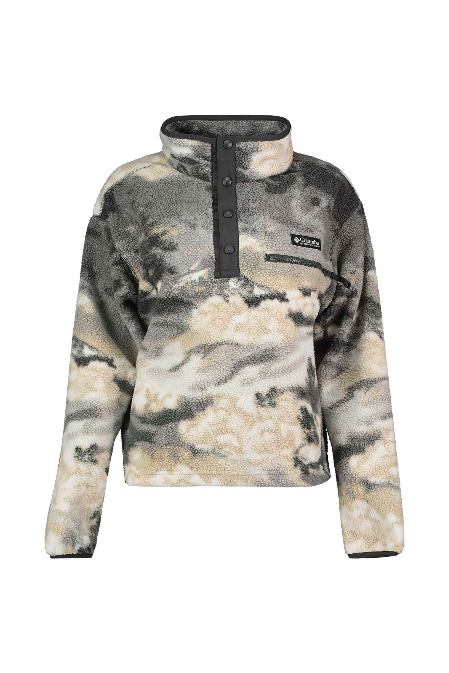 Image of Columbia Helvetia™ II Cropped Printed Sherpa Half Snap Damen Midlayer Grau, Damen, Größe: L