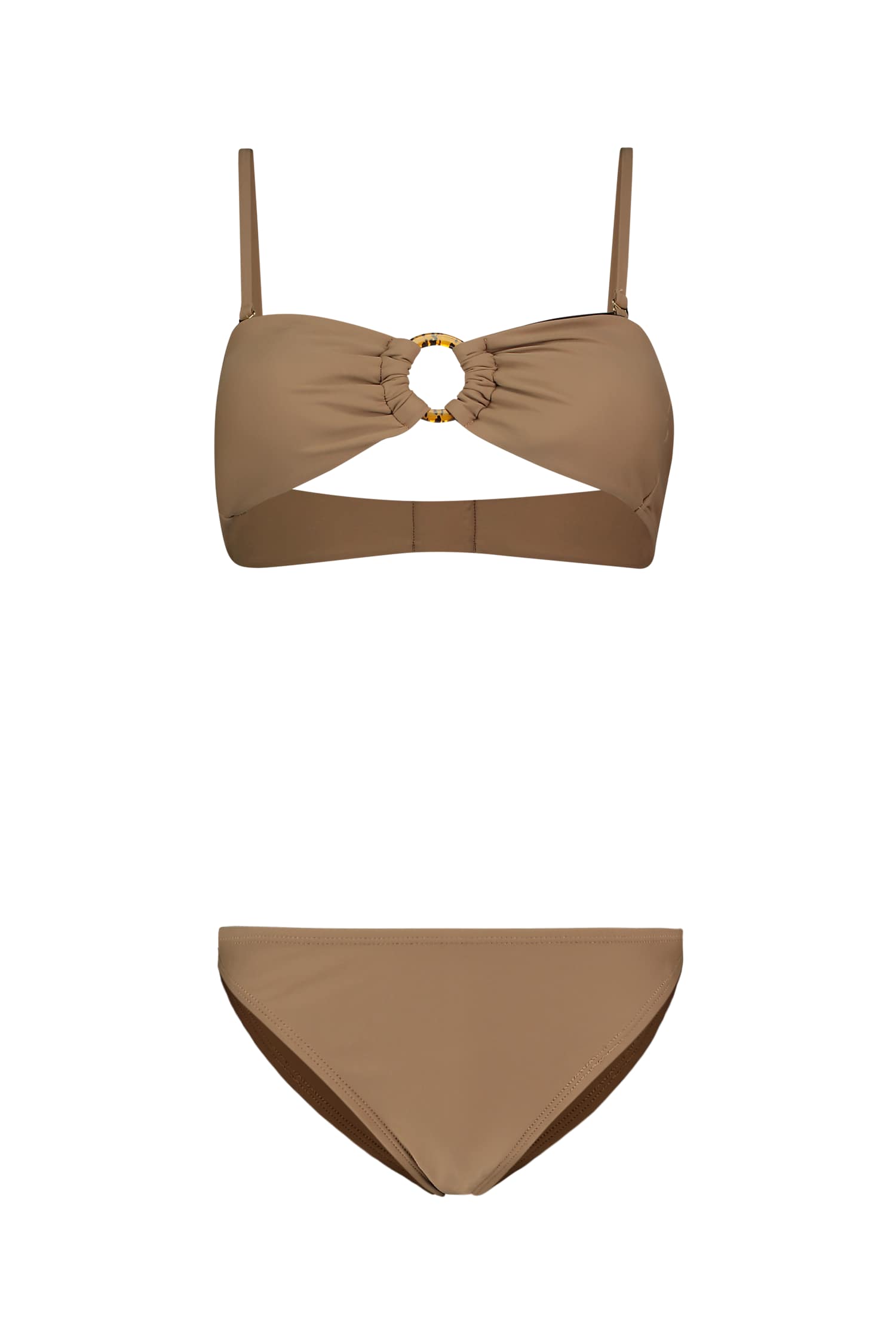 BEACH MOUNTAIN Bandeau Damen Bikini Braun, Damen, Größe: 36