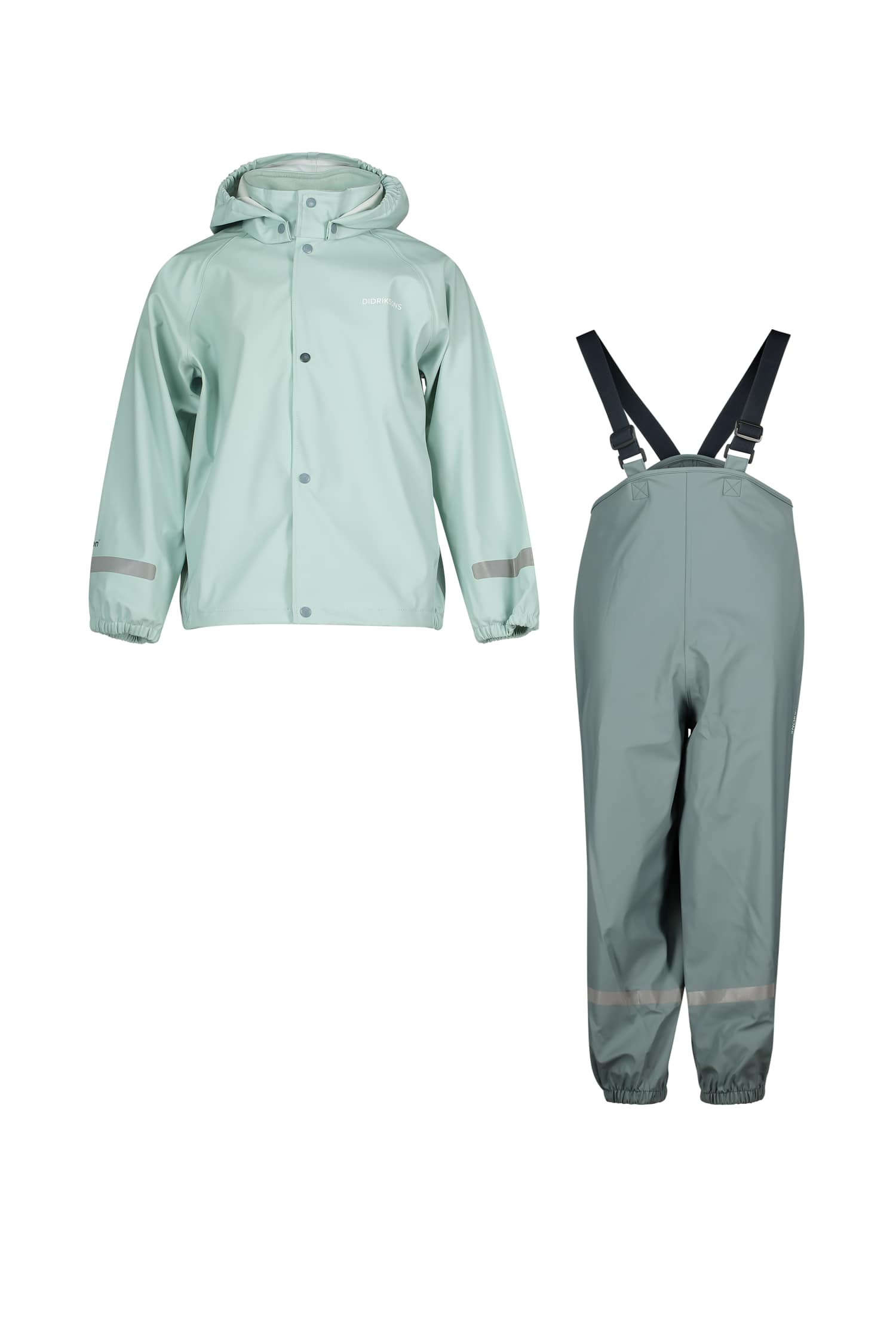 Image of Didriksons Slaskeman Kinder Regenjacke + Regenhose Grün, , Größe: 116