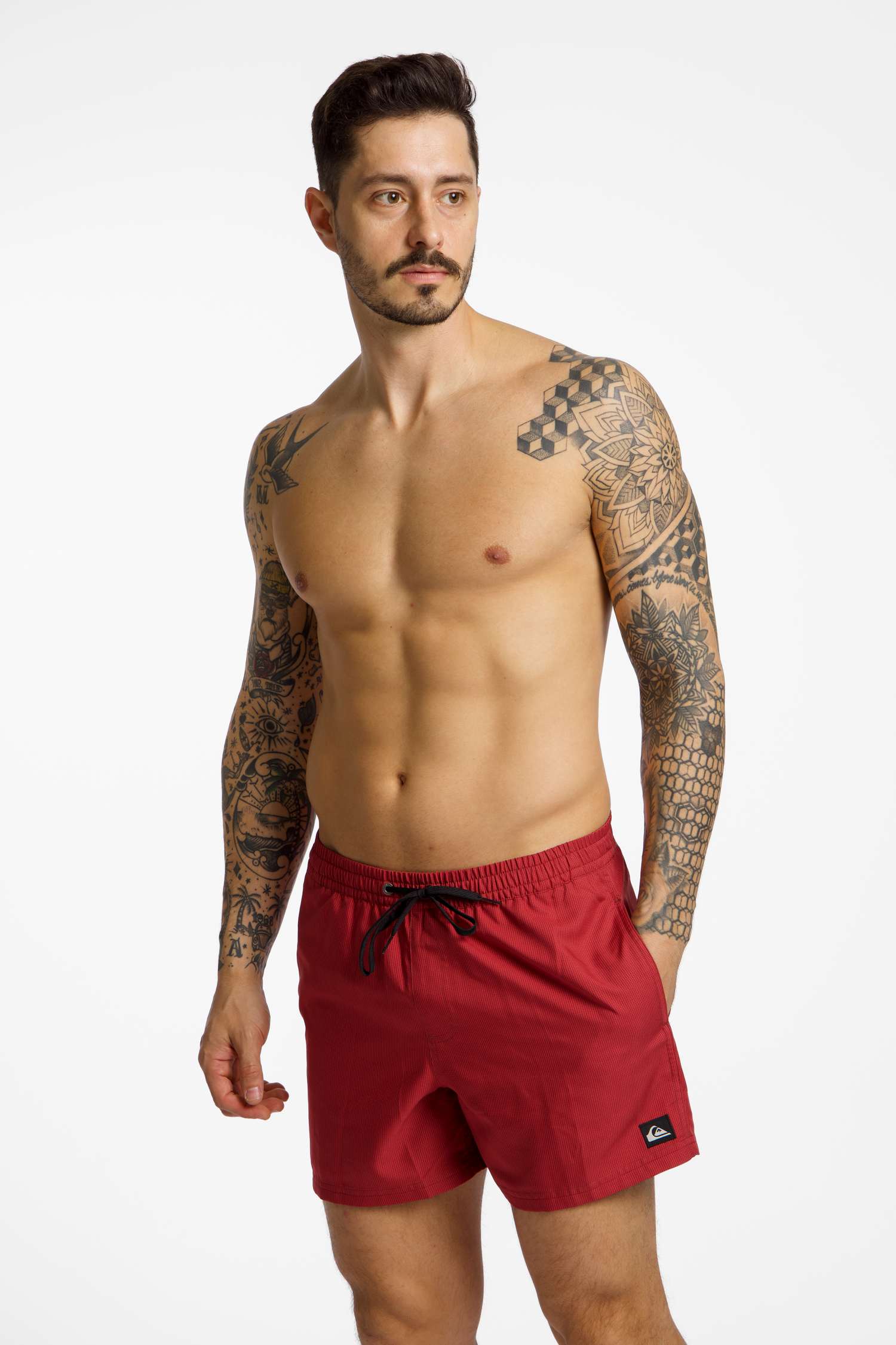 Image of Quiksilver Everyday Deluxe 15" Herren Badeshort Rot, Herren, Größe: M