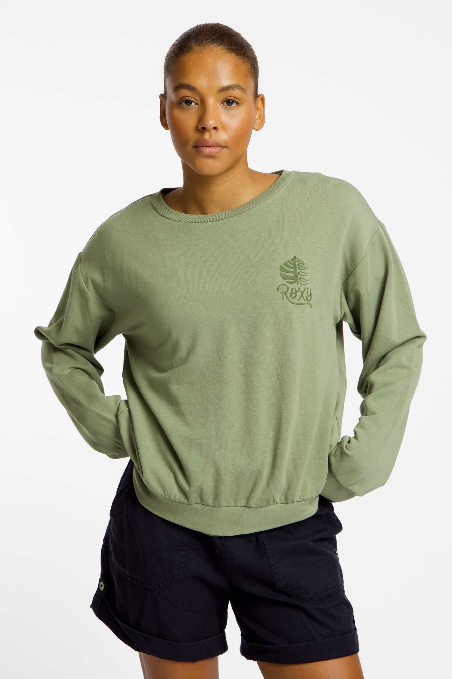 Roxy Surfing By Moonlight Damen Longsleeve Grün, Damen, Größe: XL