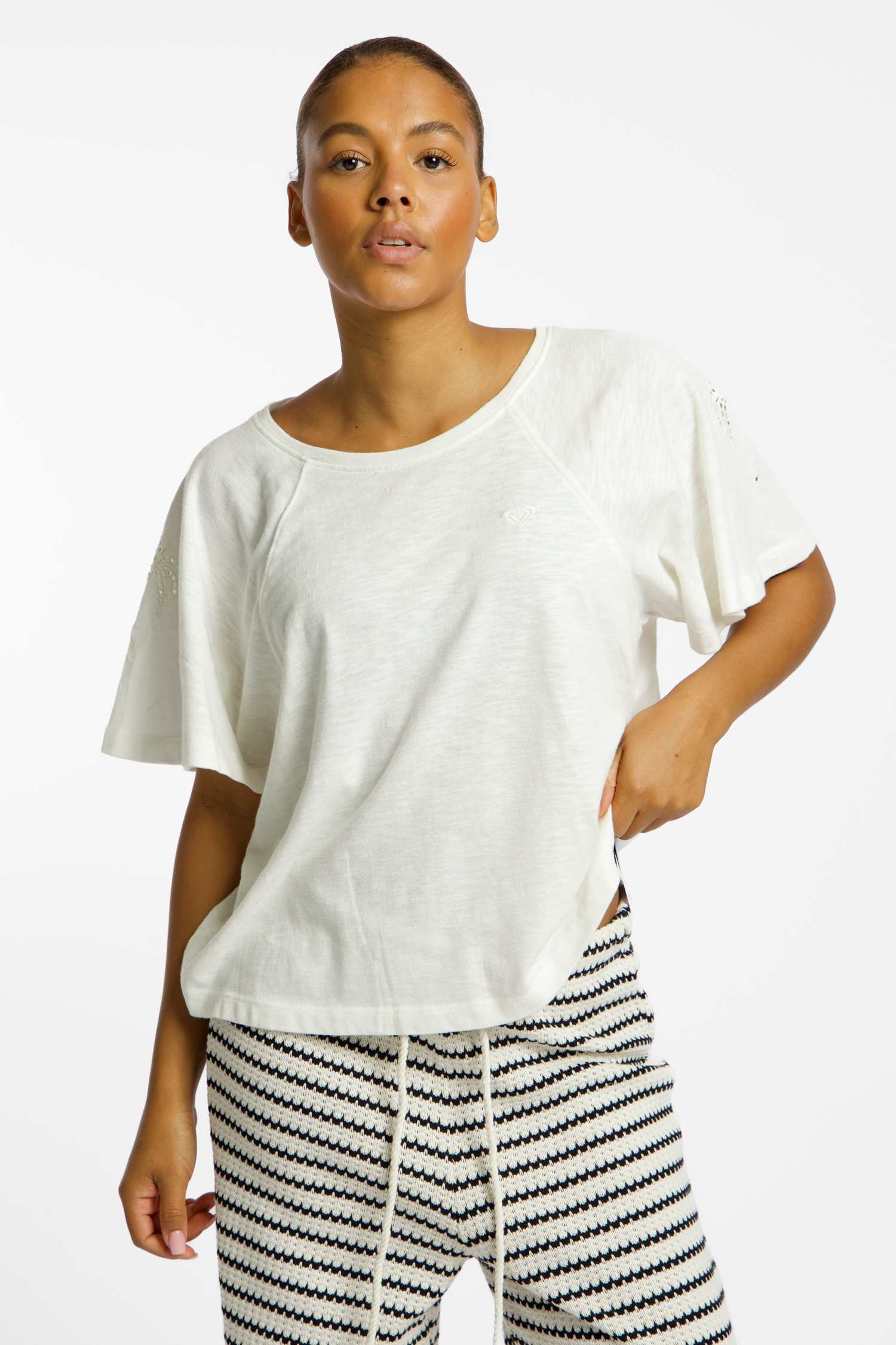 Roxy Time For Palm Tree Damen T-Shirt Weiss, Damen, Größe: M