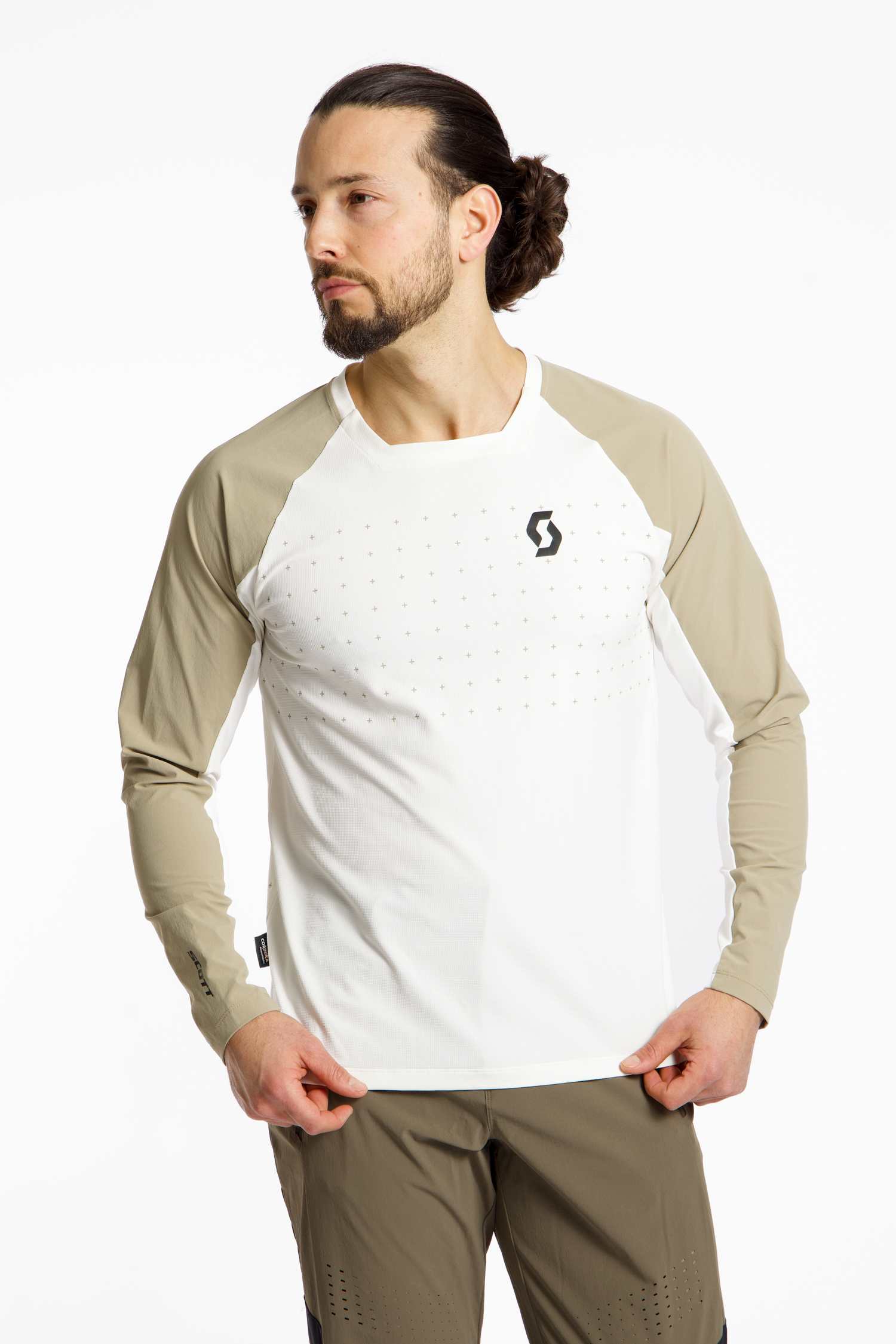 SCOTT Trail Vertic Pro LS Herren Biketrikot Beige, Herren, Größe: XL