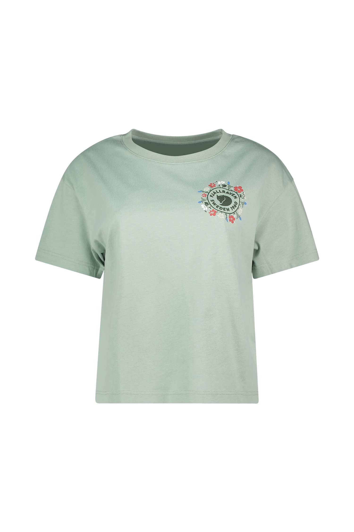 Image of Fjällräven Fjällblomster Logo Damen T-Shirt Grün, Damen, Größe: L