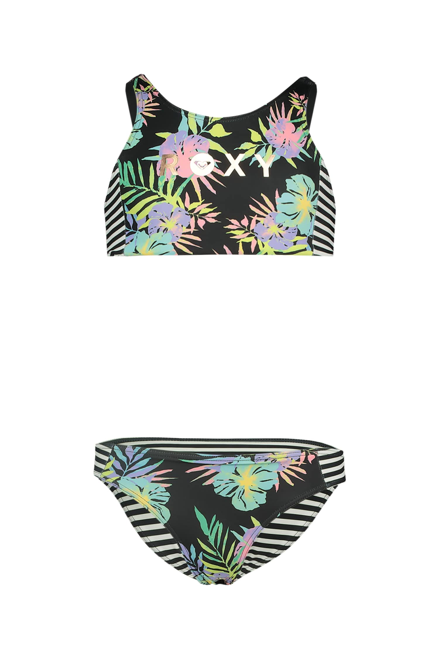 Roxy Active Crop Mädchen Bikini Anthrazit, , Größe: 164
