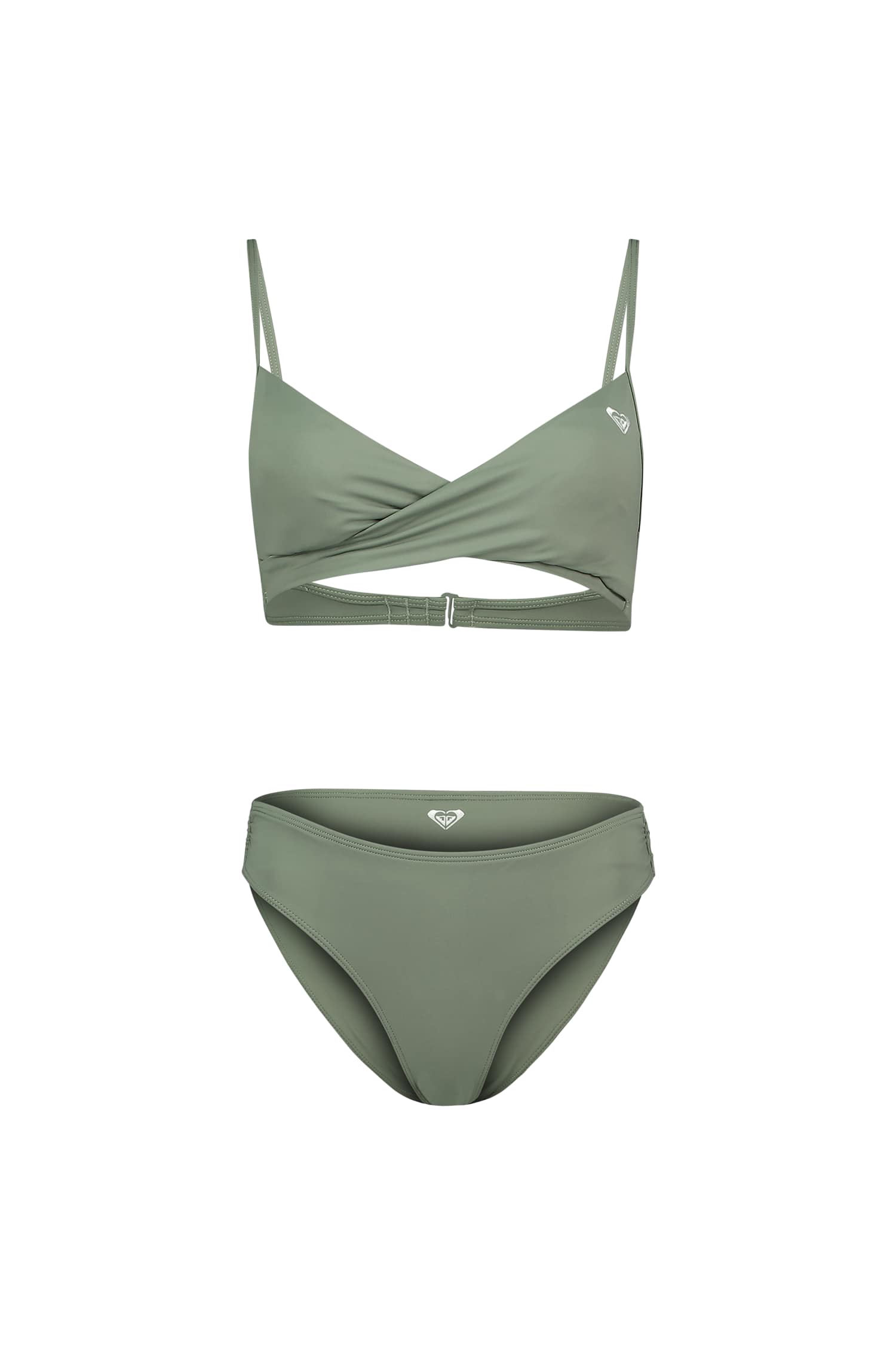 Roxy Solid Essentials Bralette A-C Cup Damen Bikini Grün, Damen, Größe: L
