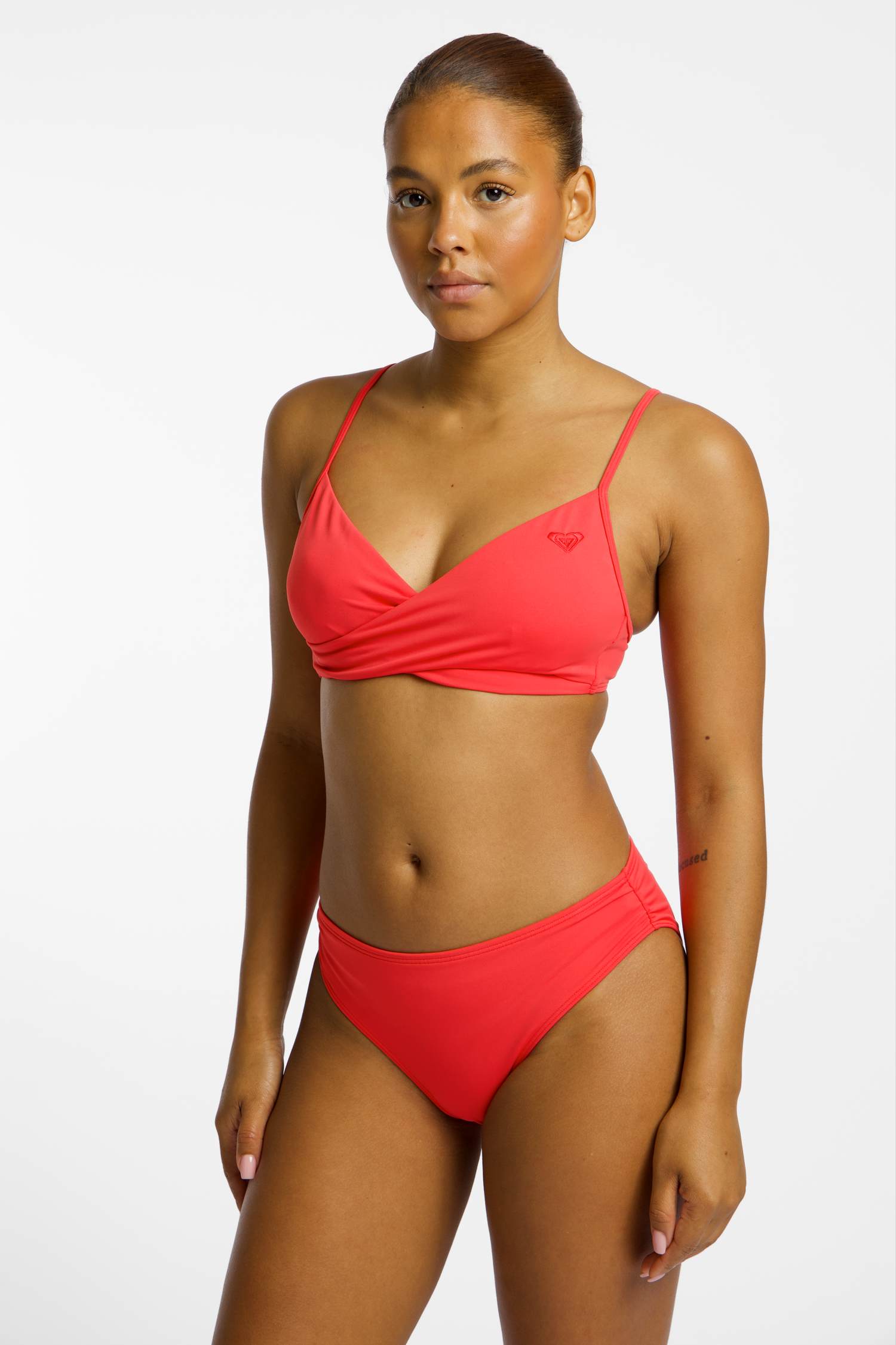 Roxy Solid Essentials Bralette A-C Cup Damen Bikini Rot, Damen, Größe: XL