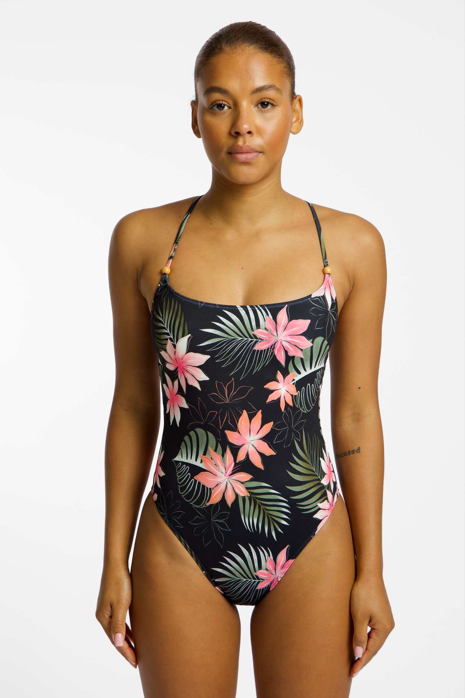 Image of Roxy Paradies Fleur A-C Cup Damen Badeanzug Schwarz, Damen, Größe: L