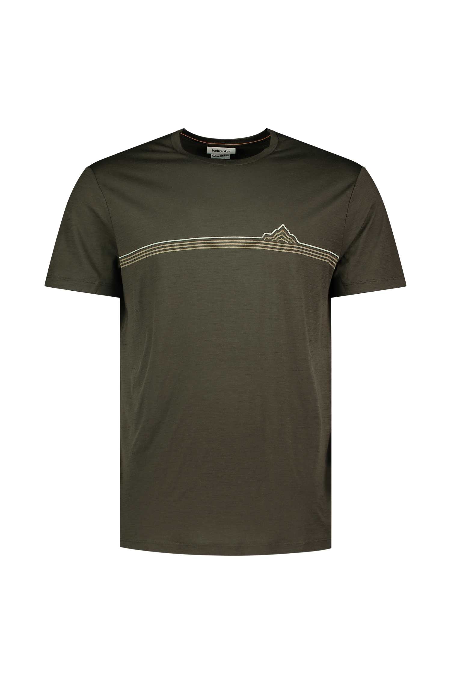 Image of icebreaker Merino 150 Tech Lite Range Stripes Herren T-Shirt Olive, Herren, Größe: M