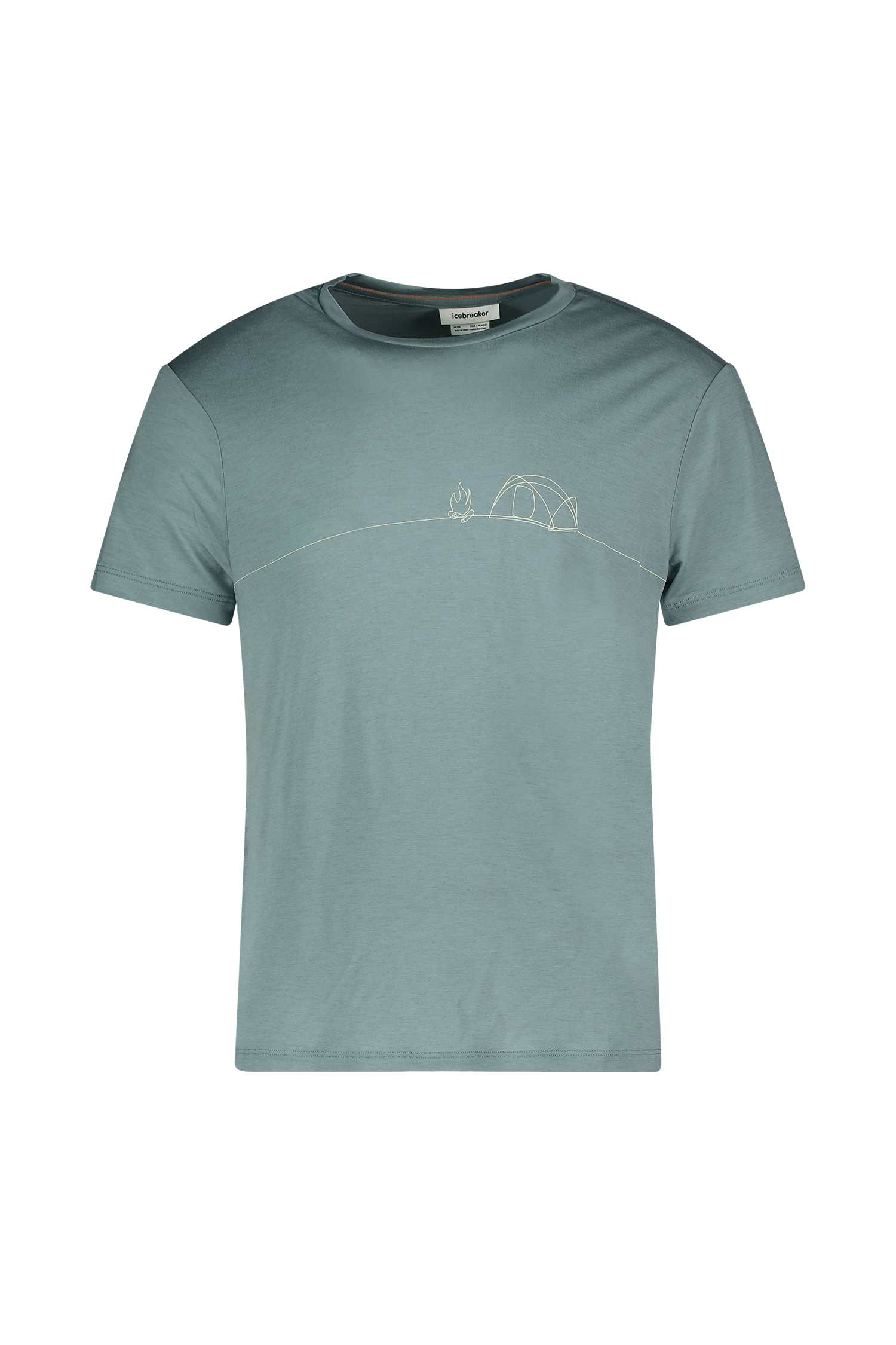 Image of icebreaker Merino Blend 150 Core Single Line Camp Herren T-Shirt Türkis, Herren, Größe: XXL