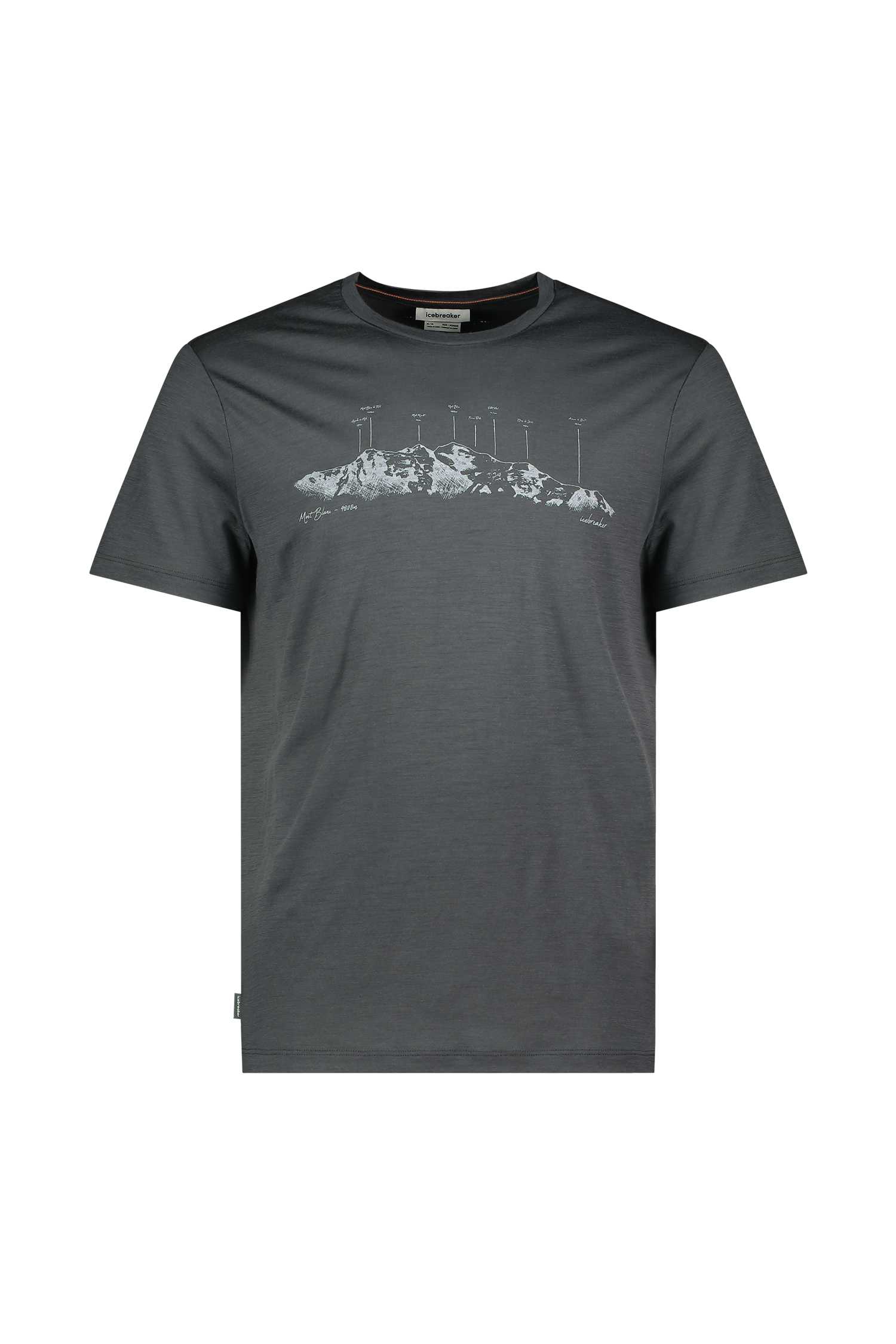 Image of icebreaker Merino 150 Tech Lite The Peaks Herren T-Shirt Grau, Herren, Größe: S