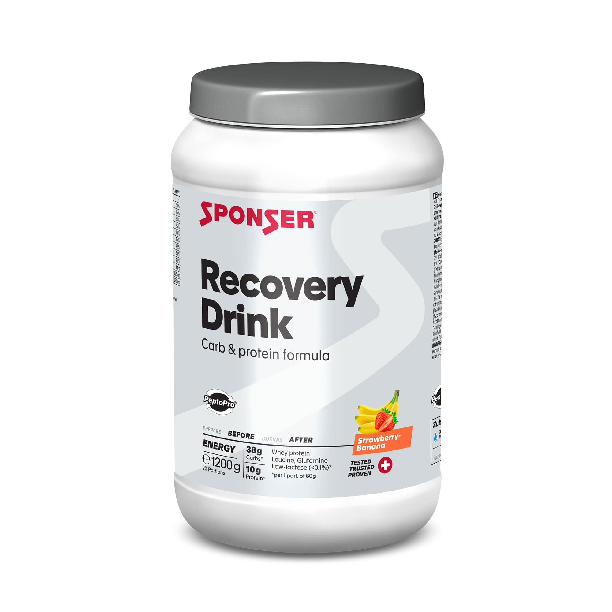 Image of Sponser Recovery Drink Strawberry Banana 1200 g Getränkepulver Weiss, Herren, Größe: 0