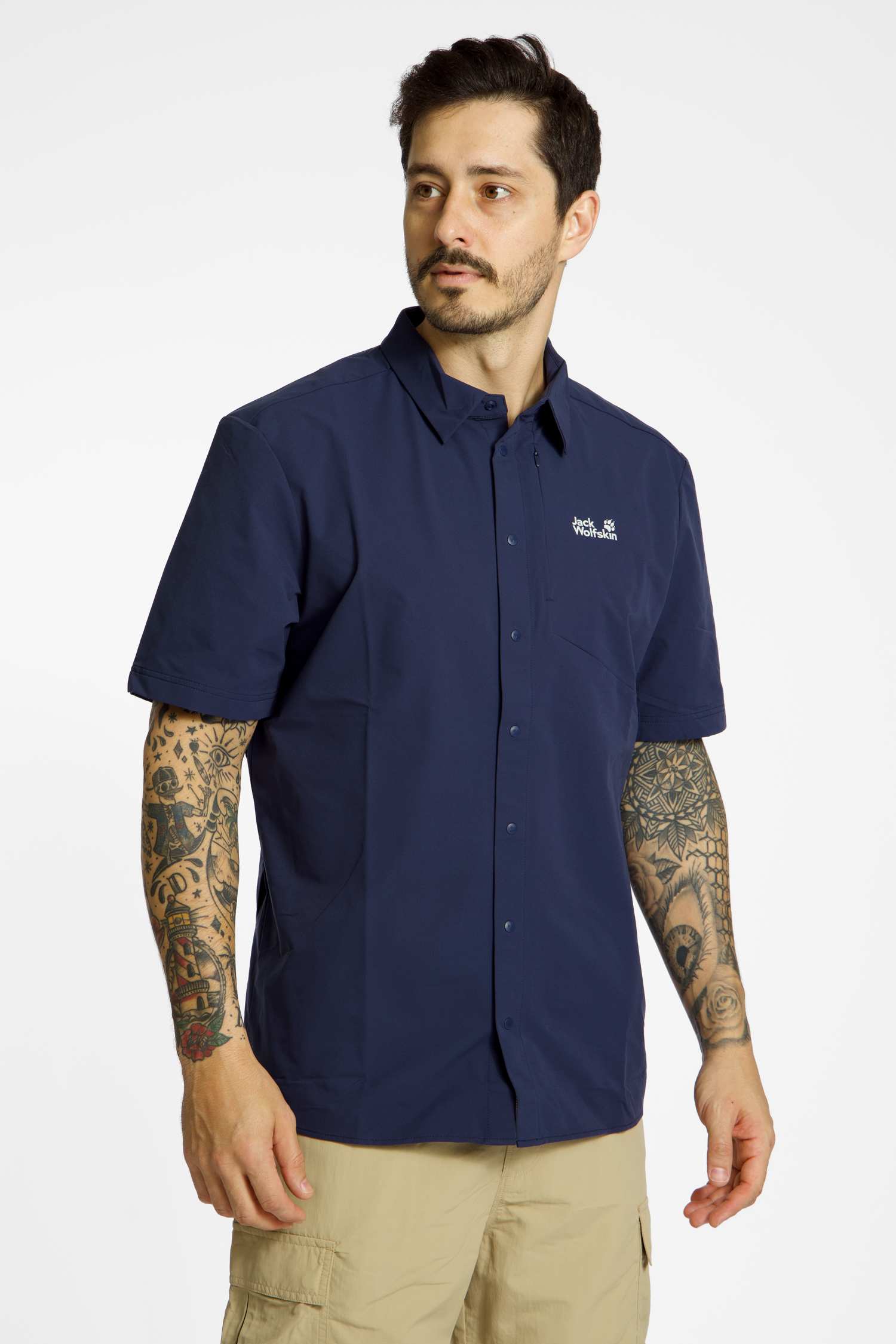 Image of Jack Wolfskin Prelight Suncool Herren Wanderhemd Blau, Herren, Größe: S