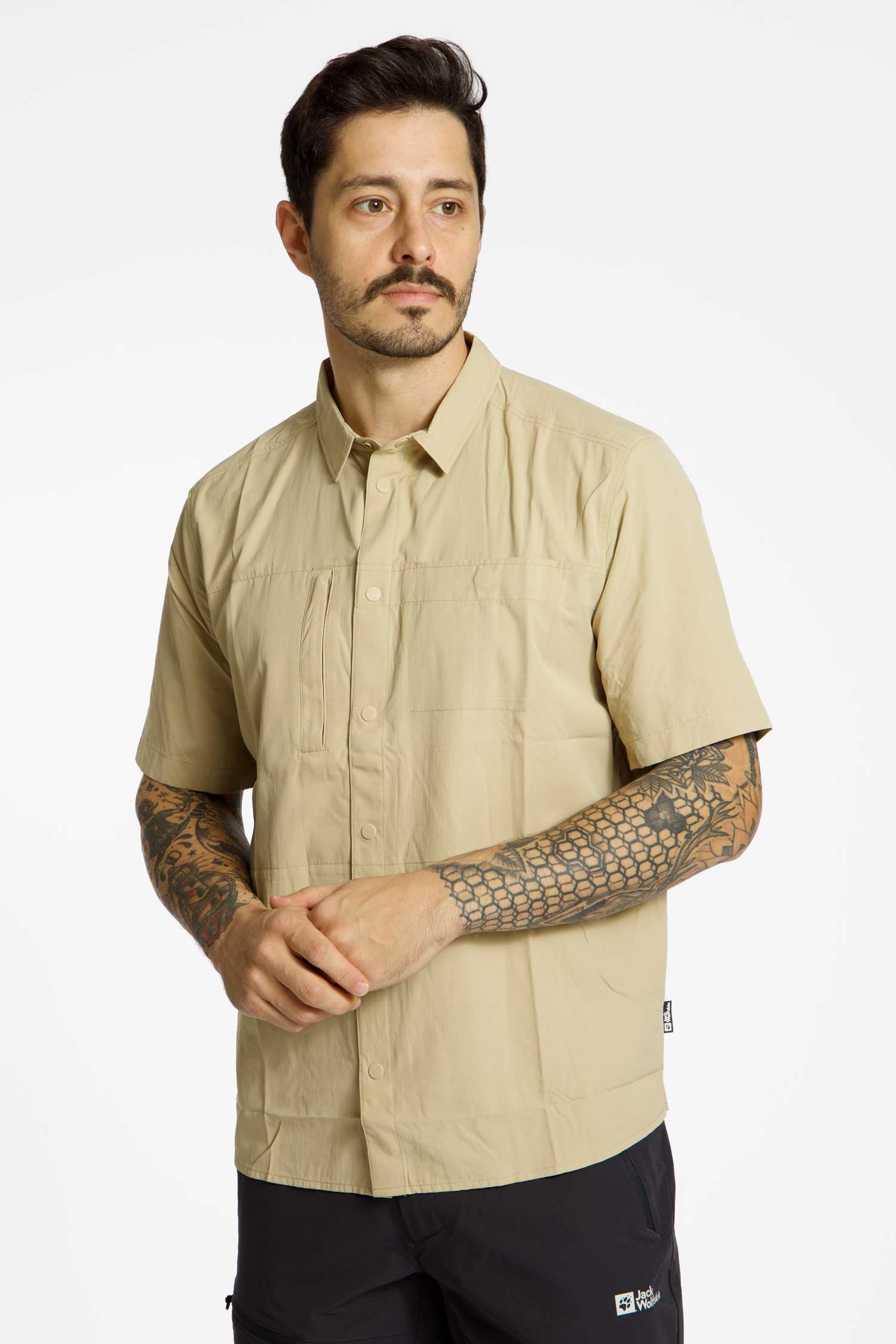 Jack Wolfskin Sierra Canyon Herren Wanderhemd Beige, Herren, Größe: XL