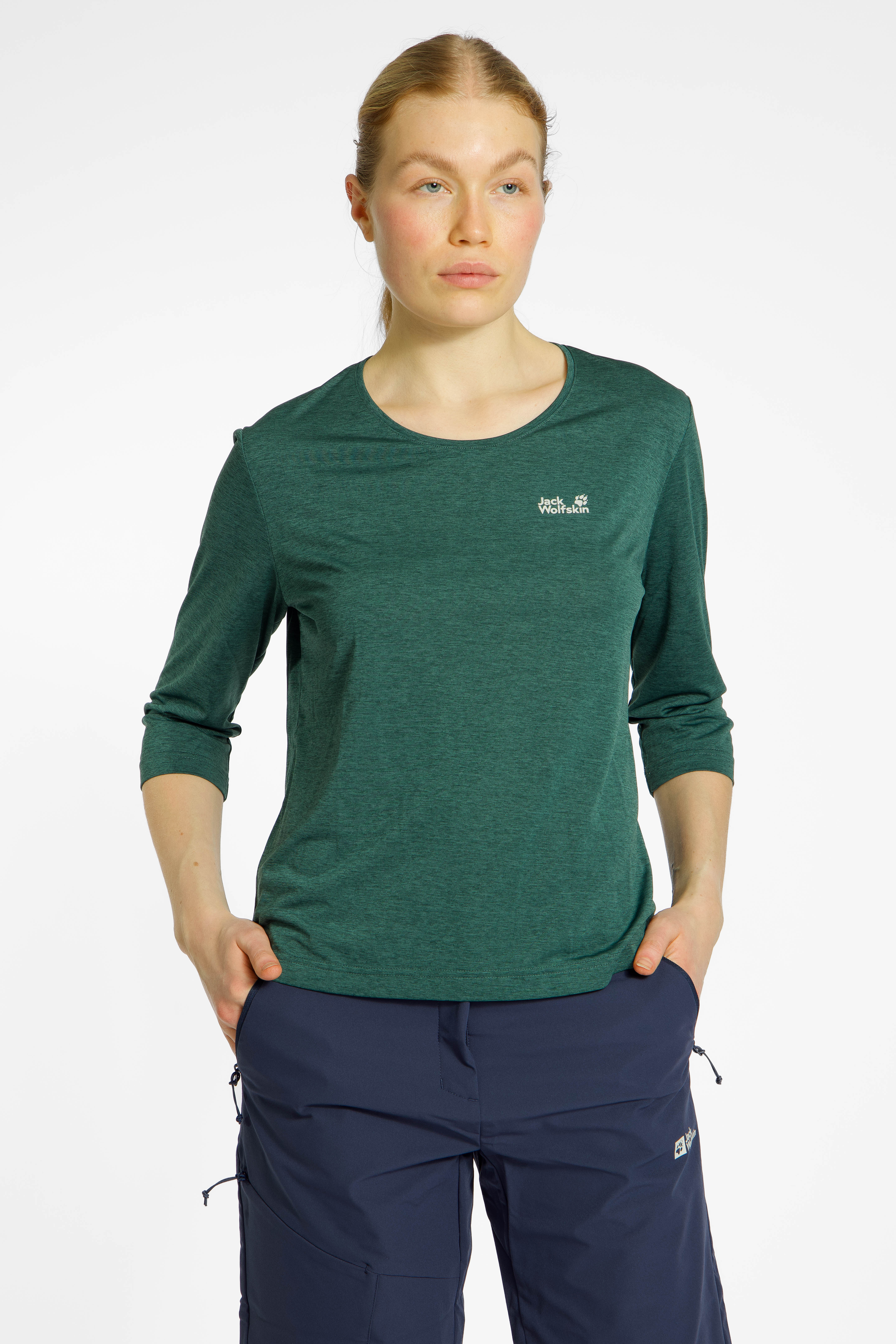 Jack Wolfskin Wildtrail Damen 3/4 Sleeve Grün, Damen, Größe: L