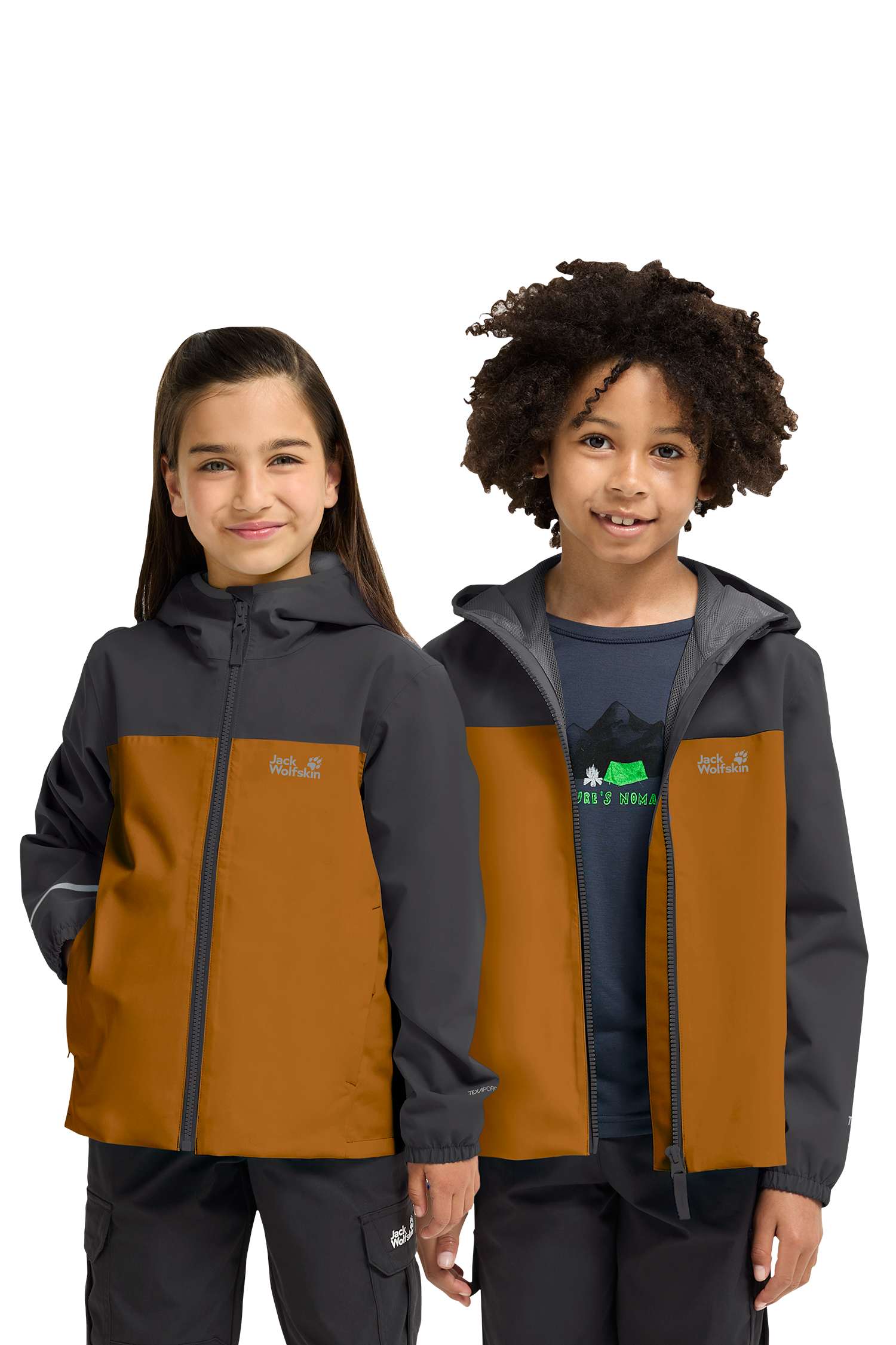 Image of Jack Wolfskin Adventuretribe 2L Kinder Outdoorjacke Beige, , Größe: 140
