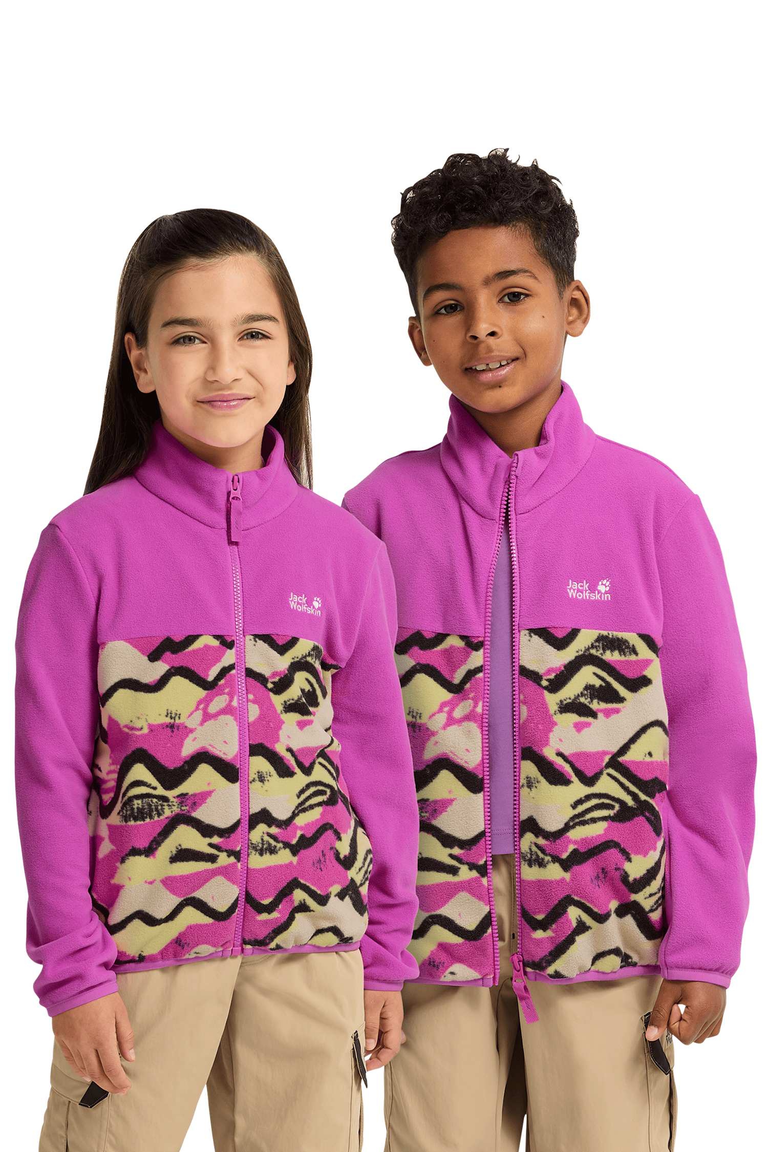 Image of Jack Wolfskin Paw Era 100 Print Kinder Midlayer Pink, , Größe: 128