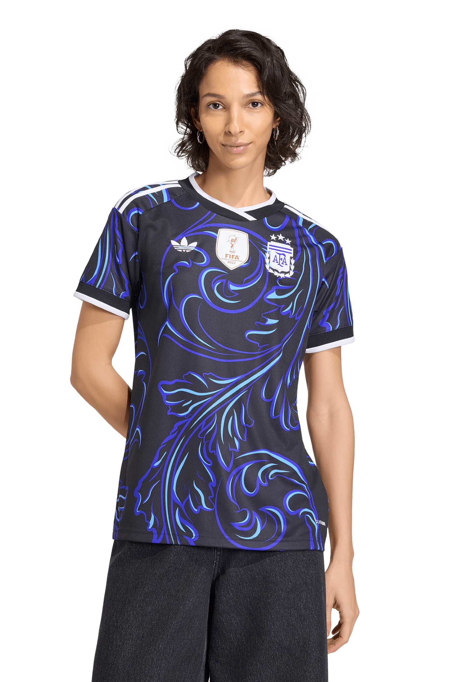 Image of adidas Argentinien Away Replica Damen Fussballtrikot WM 2026 Schwarz, Damen, Größe: XS