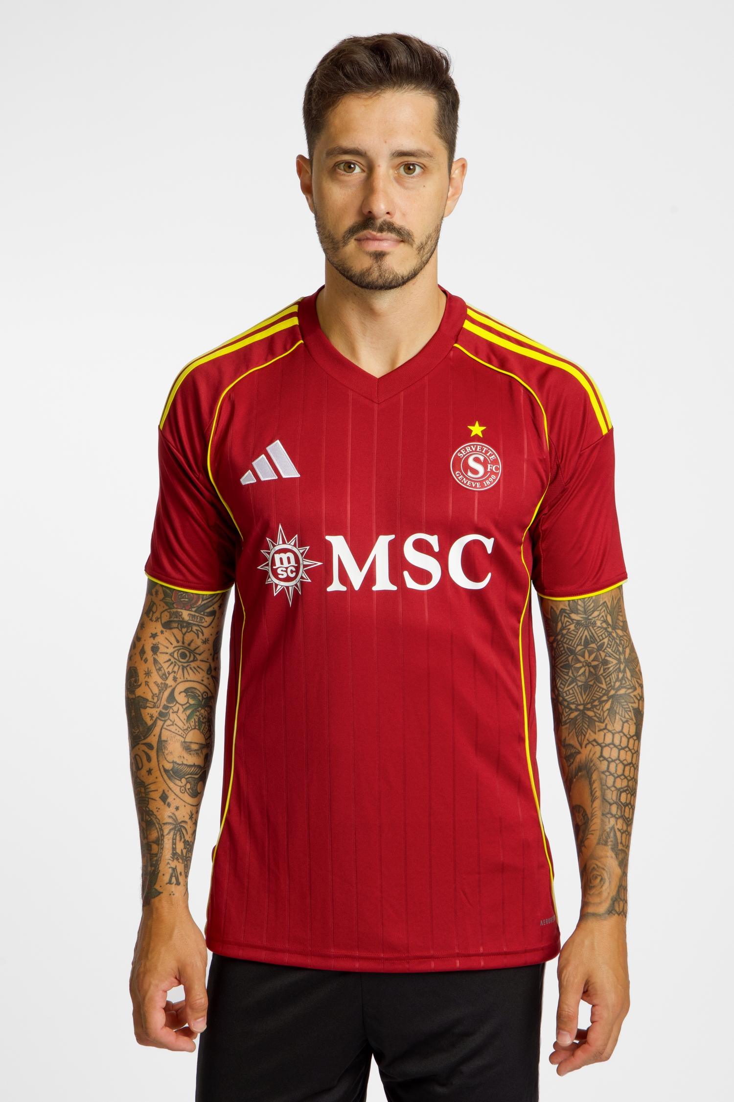 Image of adidas Servette FC Home Replica Herren Fussballtrikot 25/26 Rot, Herren, Größe: XXL