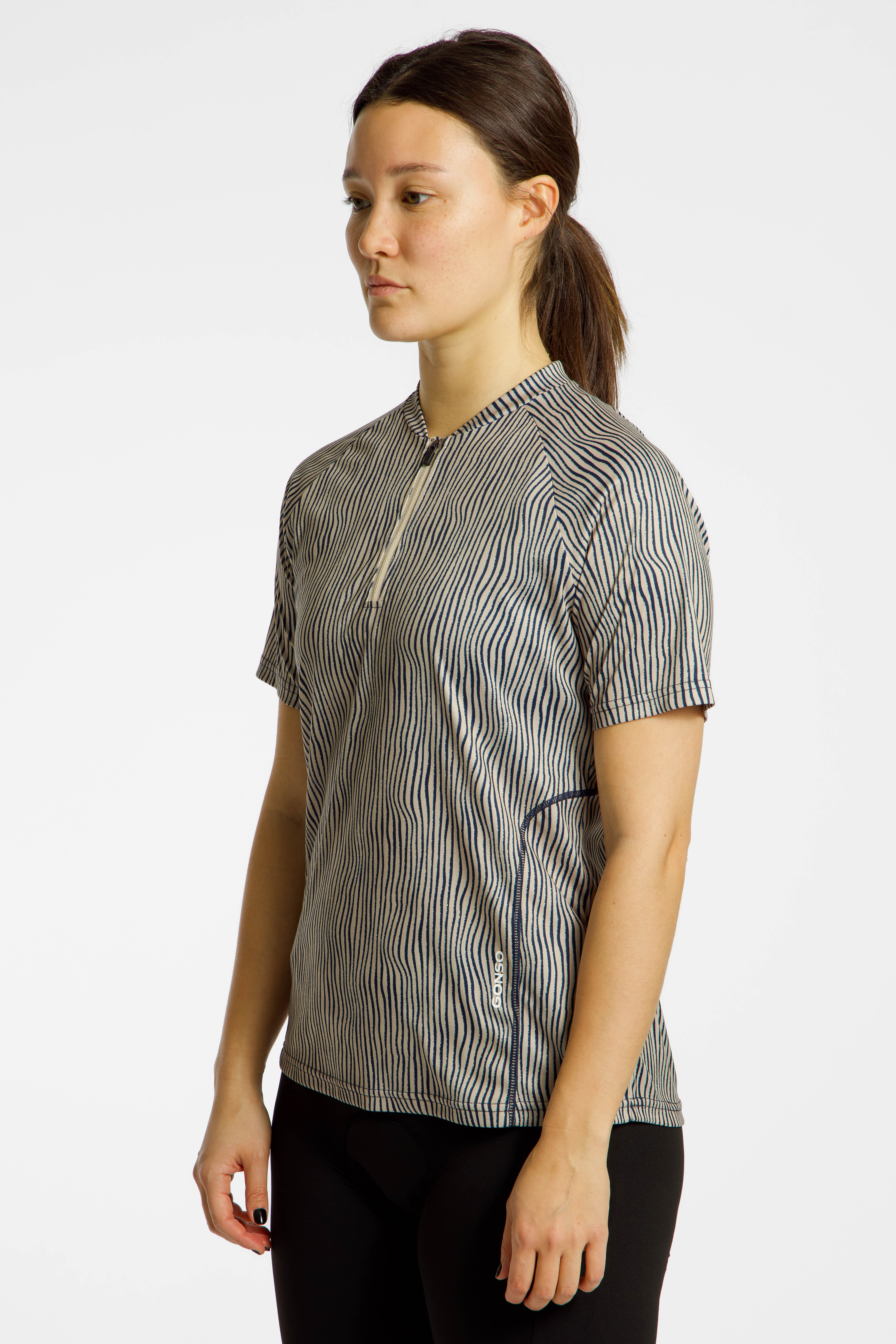 Image of Gonso Adventure Soft Touch Half-Zip Damen Biketrikot Schwarz, Damen, Größe: 40