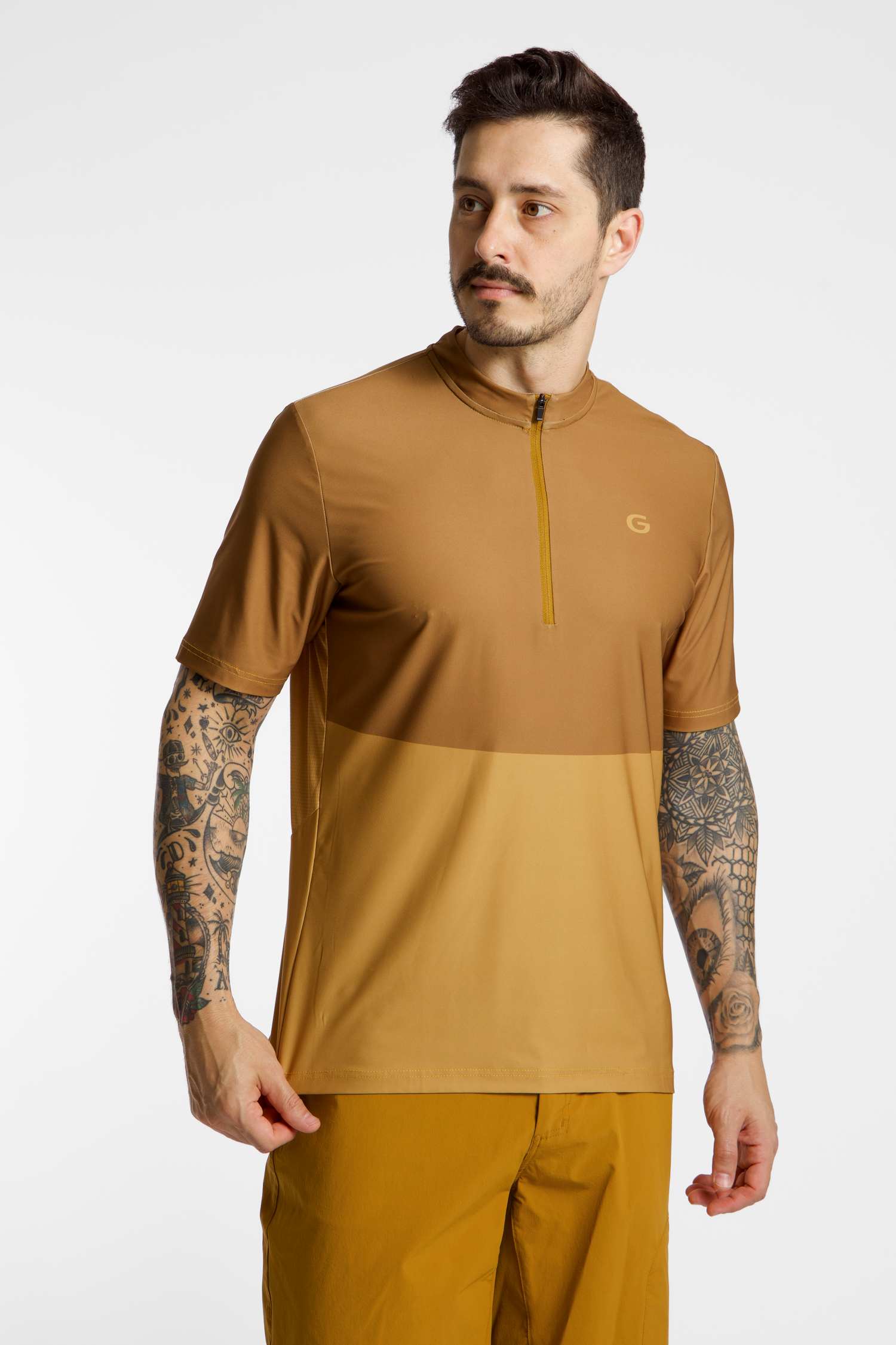 Image of Gonso Adventure Half-Zip Herren Biketrikot Beige, Herren, Größe: L