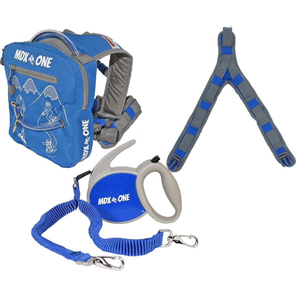 Image of MDX-ONE Snowboard/Ski Kinder Geschirr+Leine Blau, , Größe: ONE SIZE