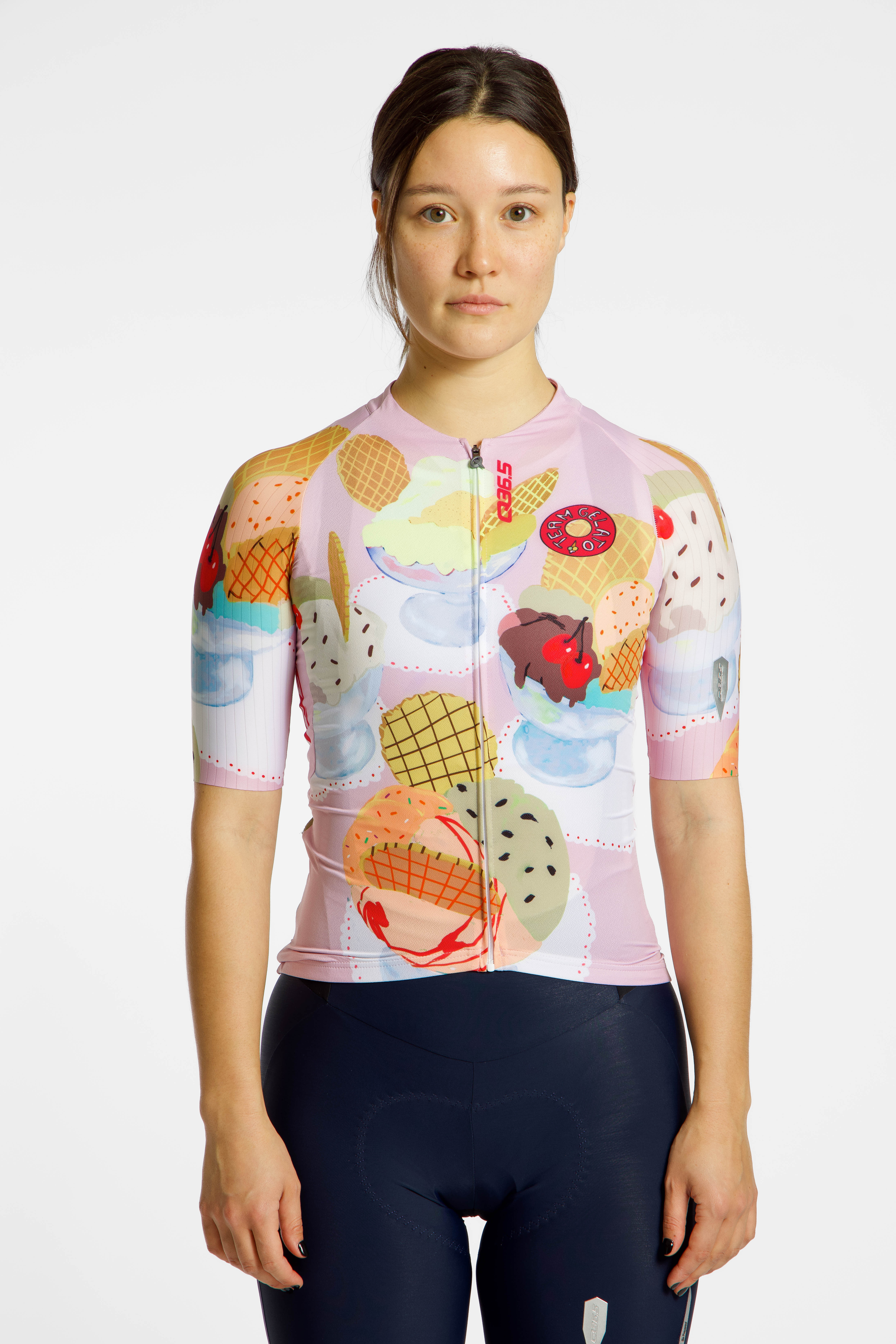 Q36.5 Gregarius Pro Team Gelato Damen Biketrikot Rosa, Damen, Größe: S