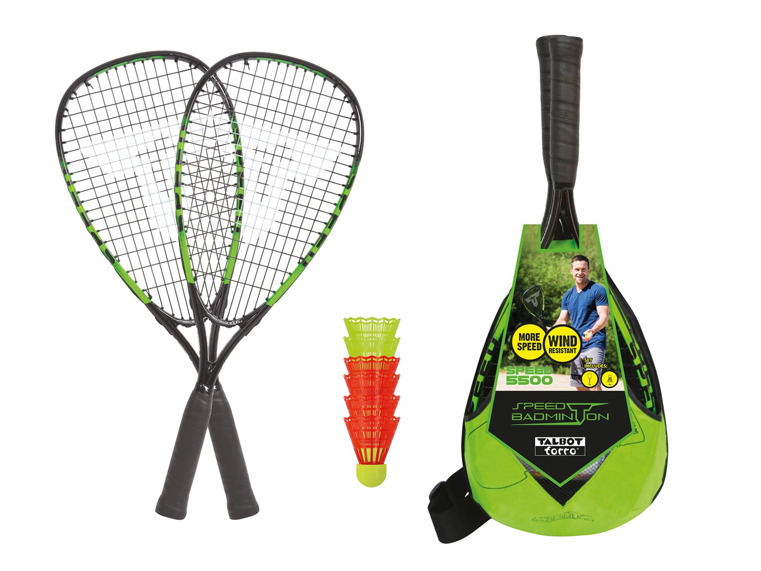 Talbot-Torro Speed 5500 LED Speed Badminton Set Grün, , Größe: ONE SIZE