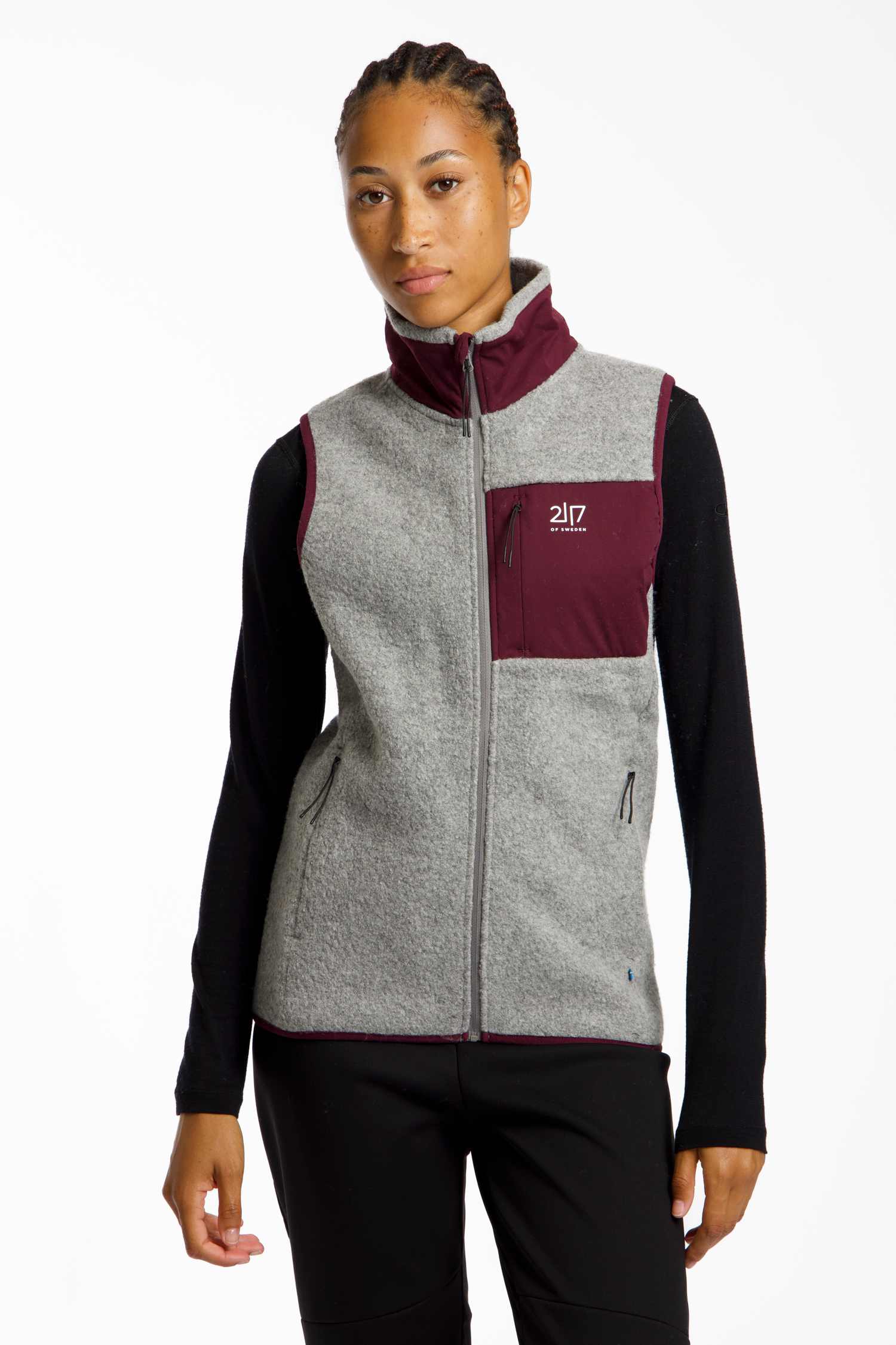 2117 OF SWEDEN Skord Wool Pile Damen Gilet Grau, Damen, Größe: S