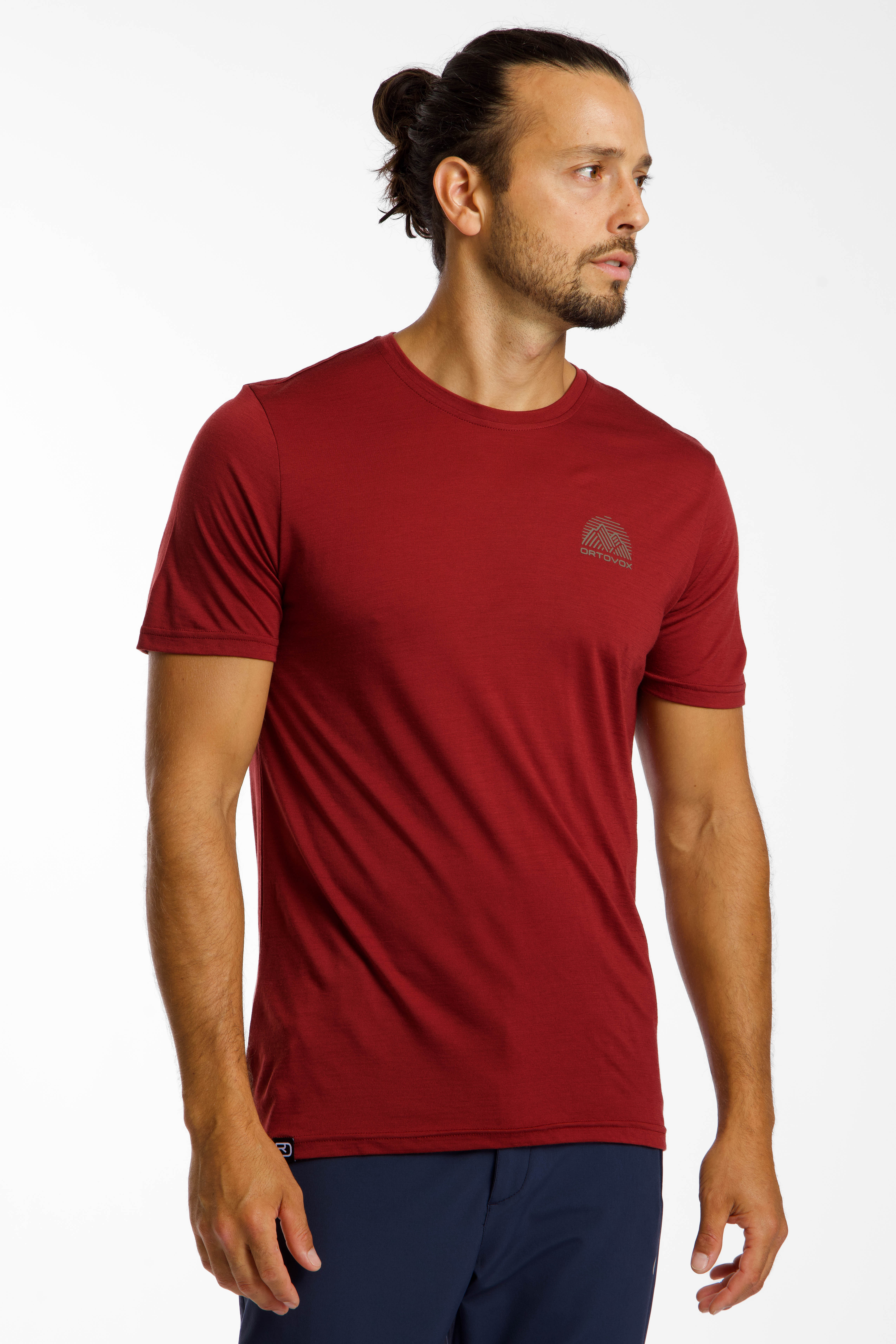Ortovox 120 Cool Tec MTN Stripe Herren T-Shirt Bordeaux, Herren, Größe: XL
