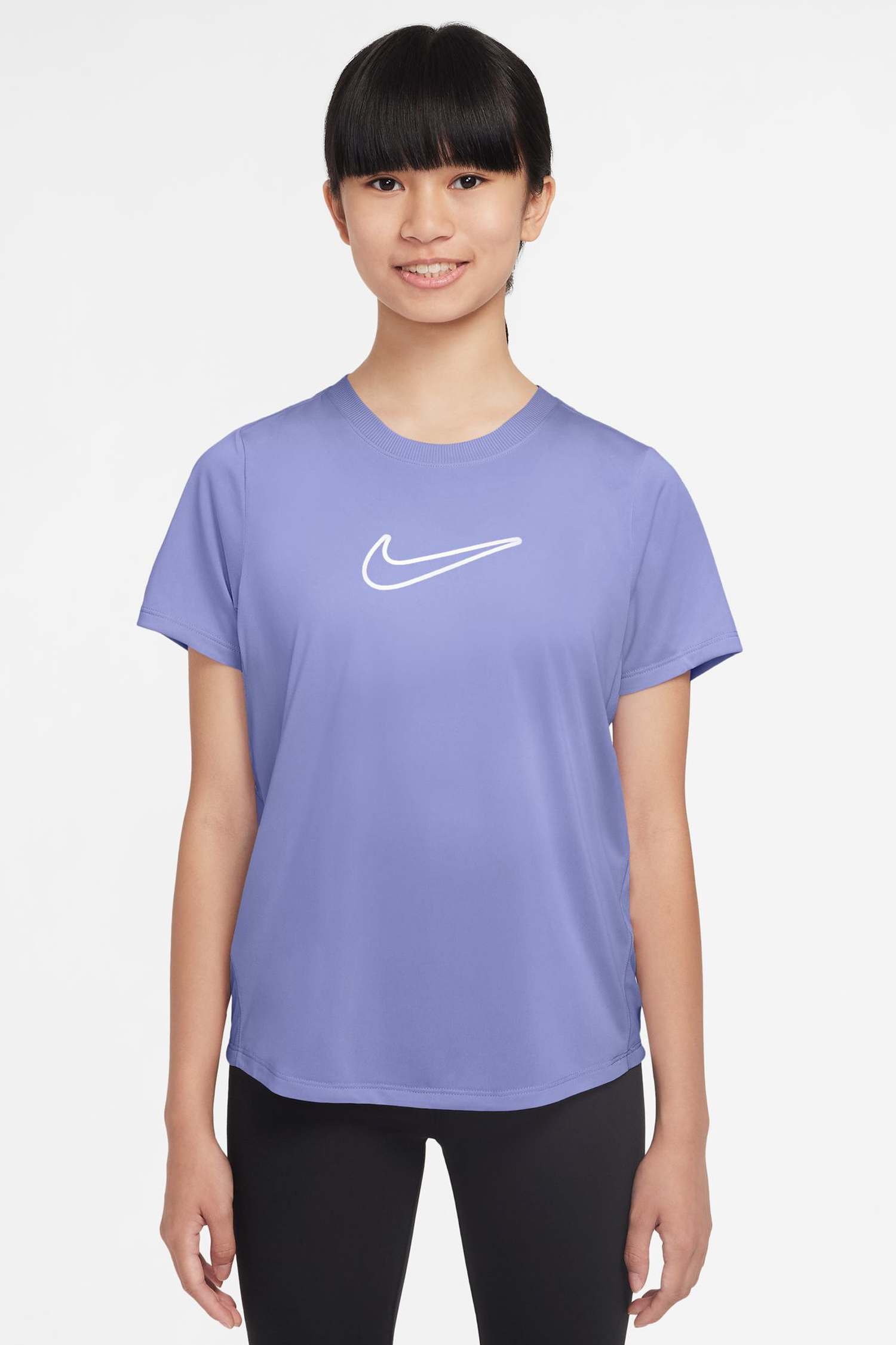 Nike One Fitted Dri-FIT Mädchen T-Shirt Flieder, , Größe: 128